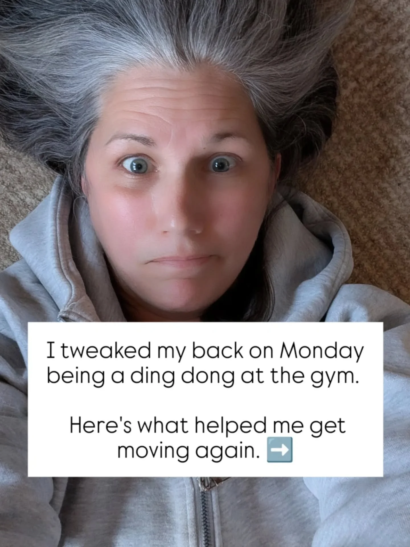 I tweaked my back this week being a ding dong at the gym.

Instead of panicking or throwing random stretches at it, I focused on nervous system management and giving my body options for movement.

Calm first.
Breathe with intention.
Move within a tol