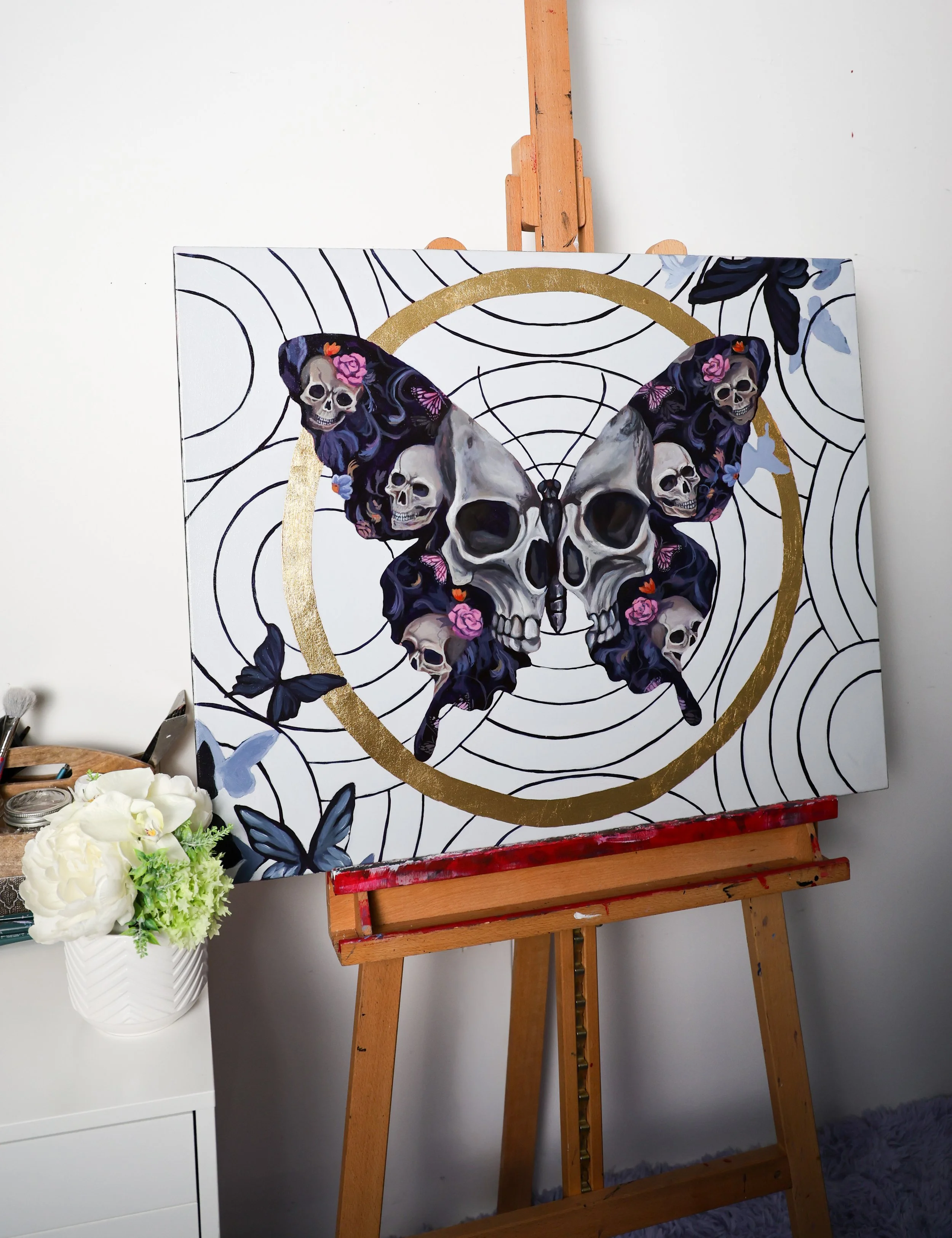 "Obsidian Bloom" Original Painting