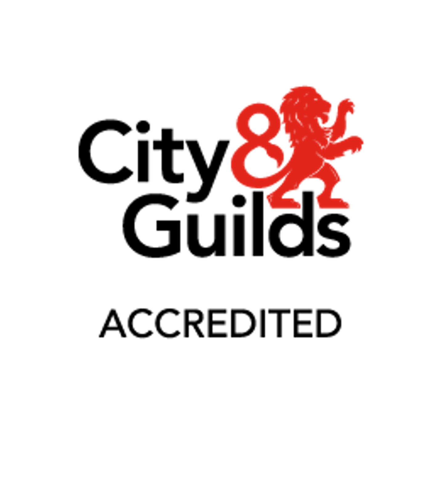 City & Guilds logo with red lion emblem and the word 'ACCREDITED' underneath.