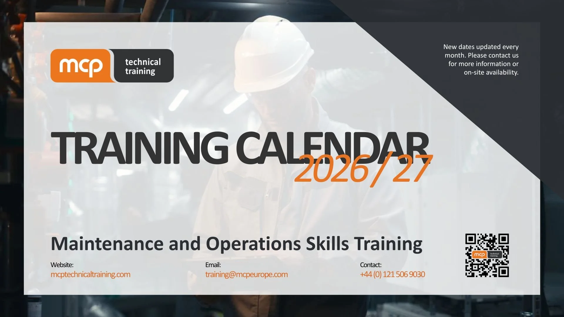 MCP Technical Training Calendar Sept