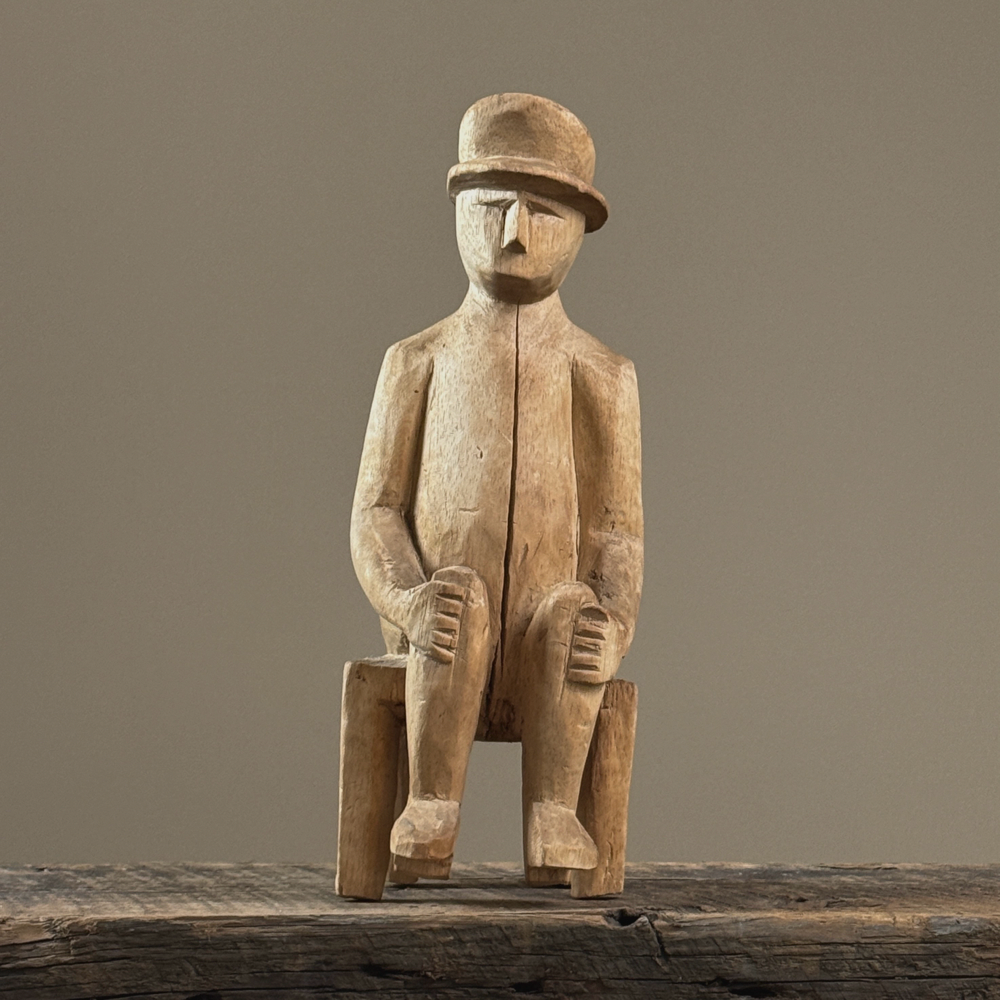 Vintage Guna nuchu hand carved folk art seated medicine figure, c. 1950