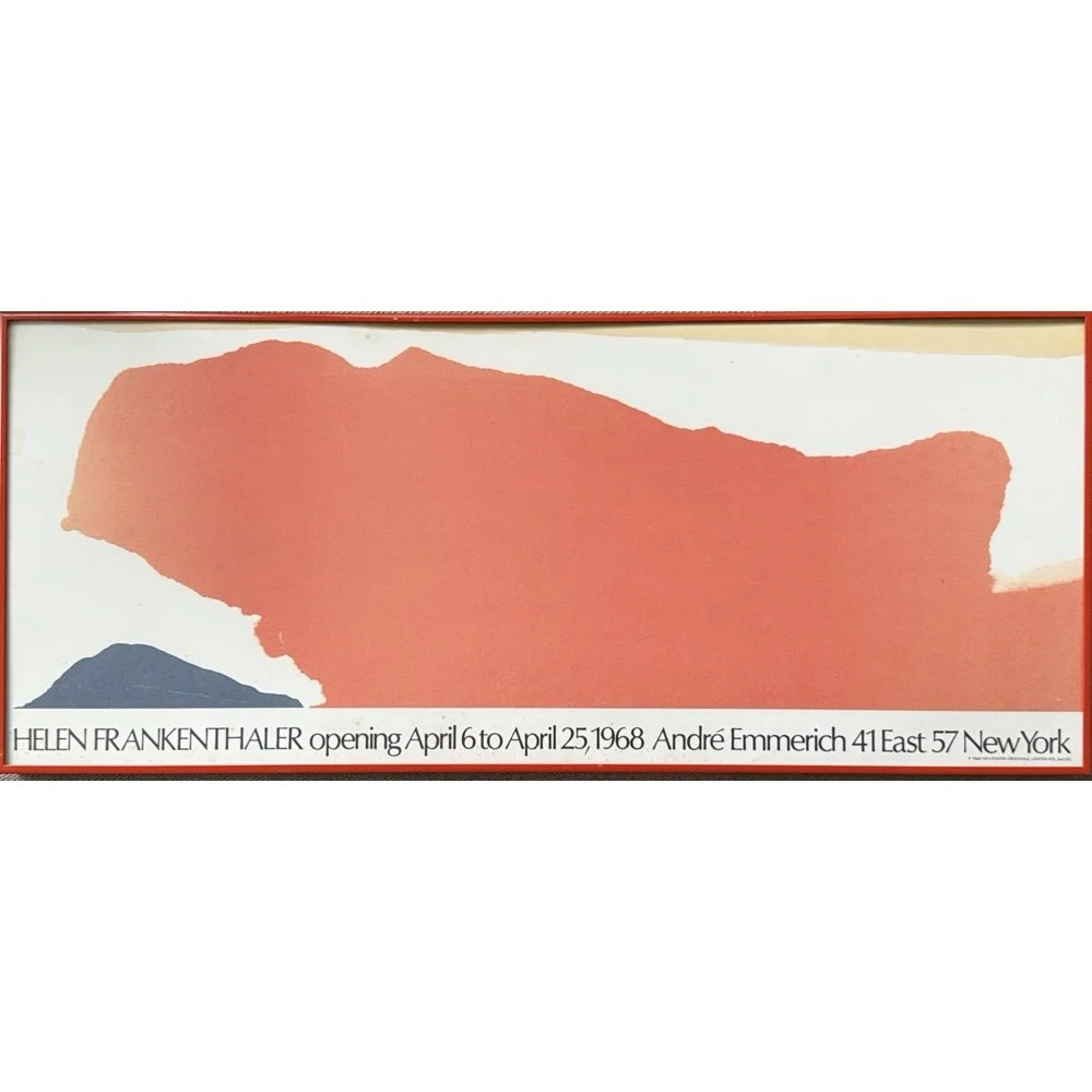 Helen Frankenthaler 1968 André Emmerich Gallery exhibition poster. Original framed. 34 5/8 inches wide by 14 3/4 inches high.