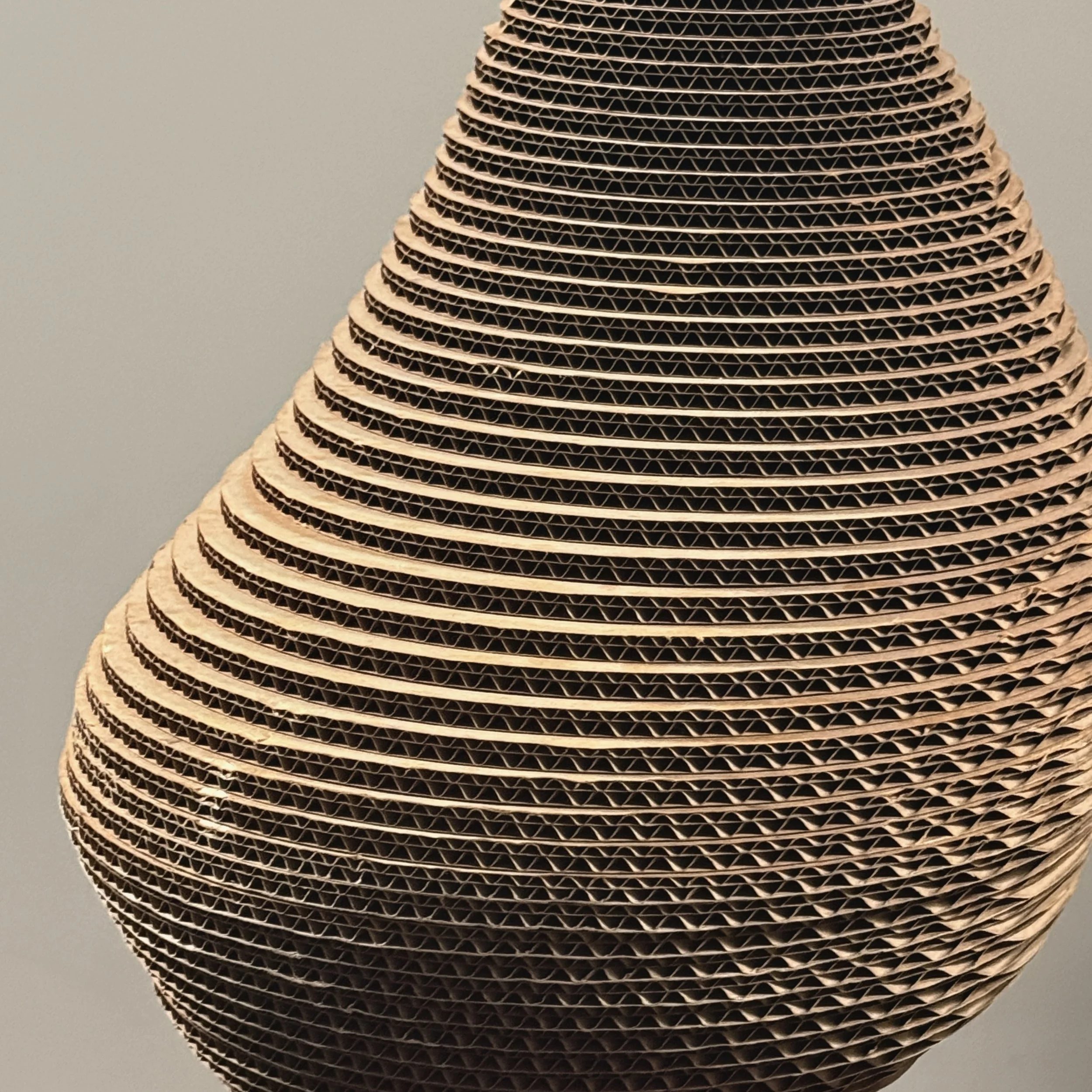 Lightweight cardboard sculpture, rods and base, biomorphic form