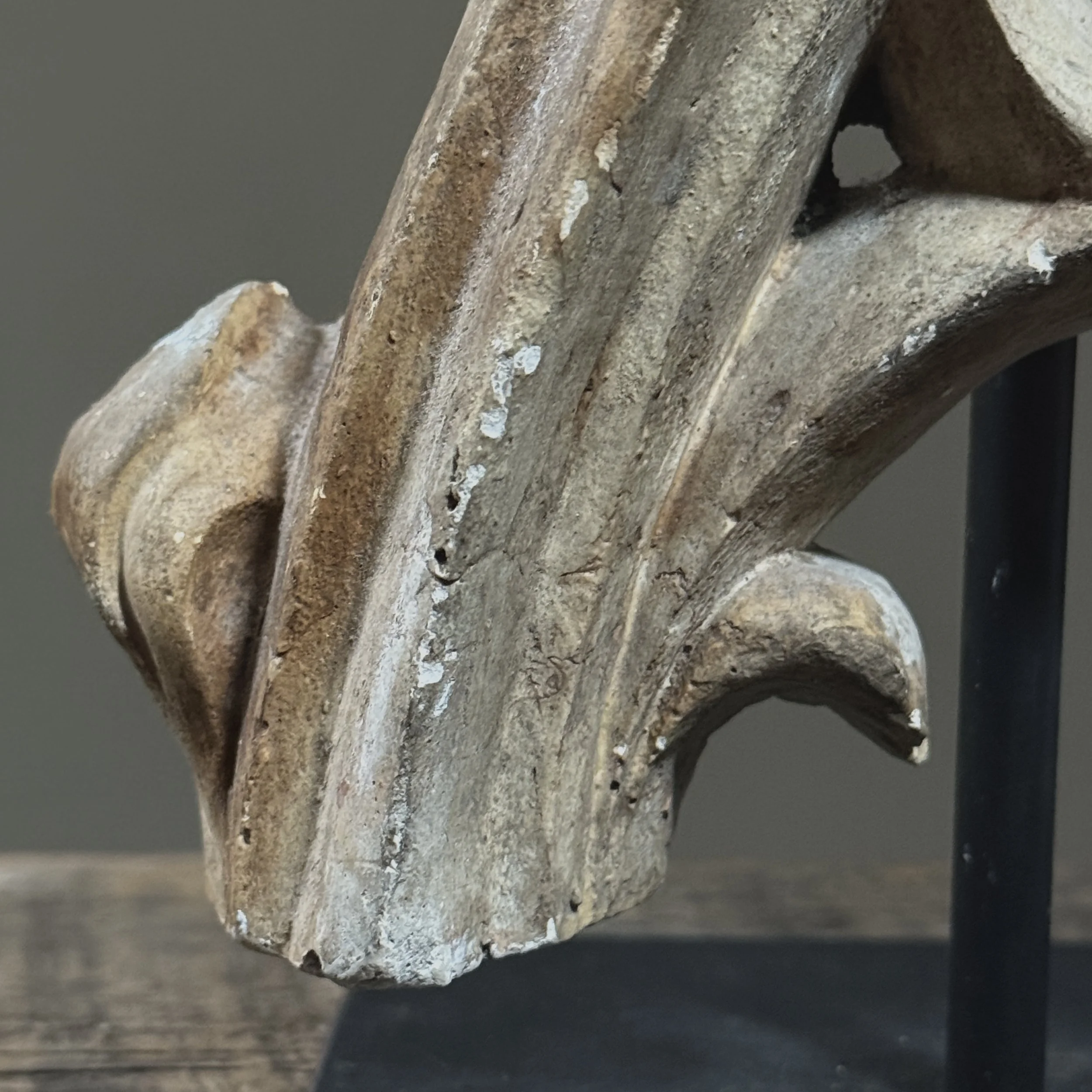 Vertical plaster remnant from cathedral architecture