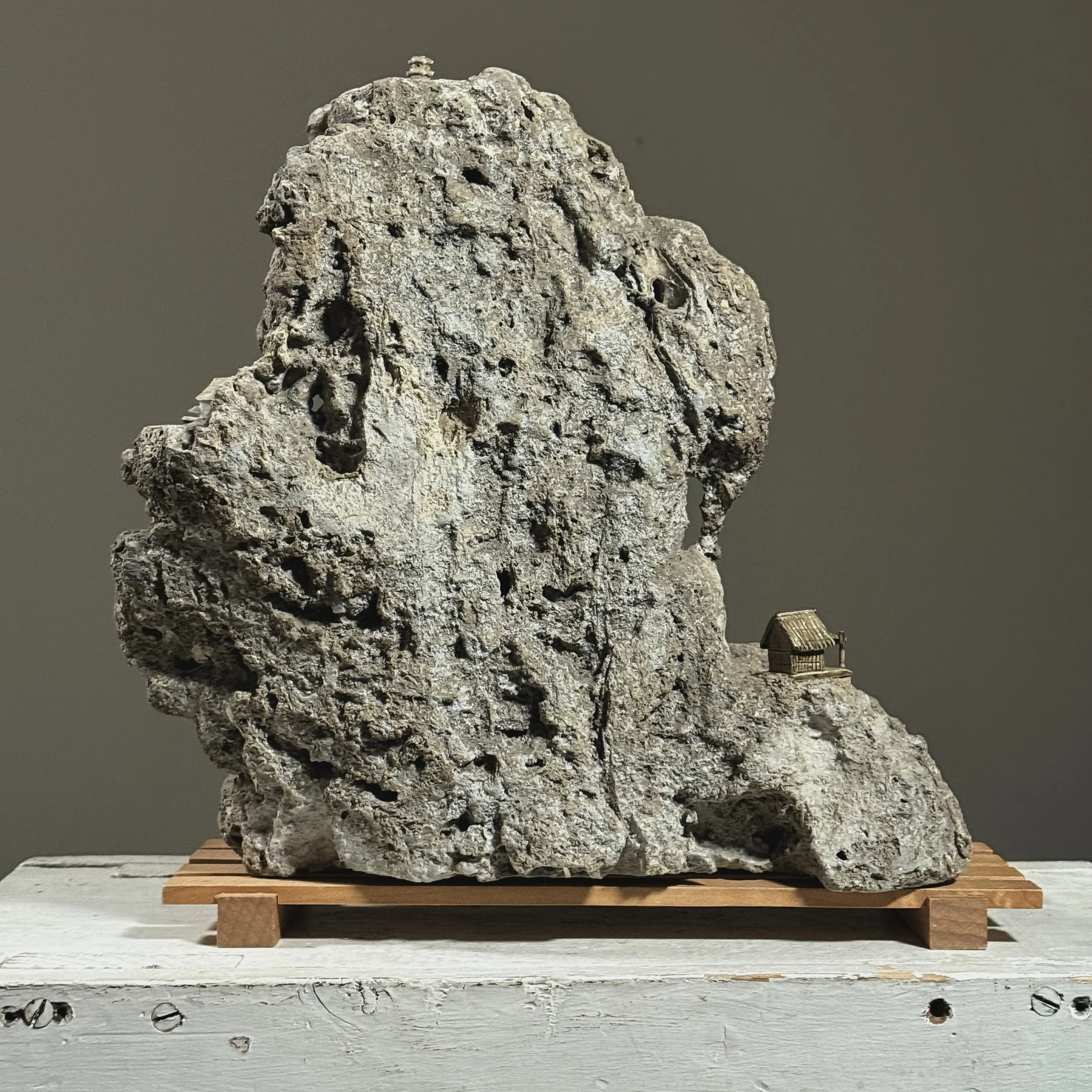 Rare Japanese Suiseki stone sculpture, back view