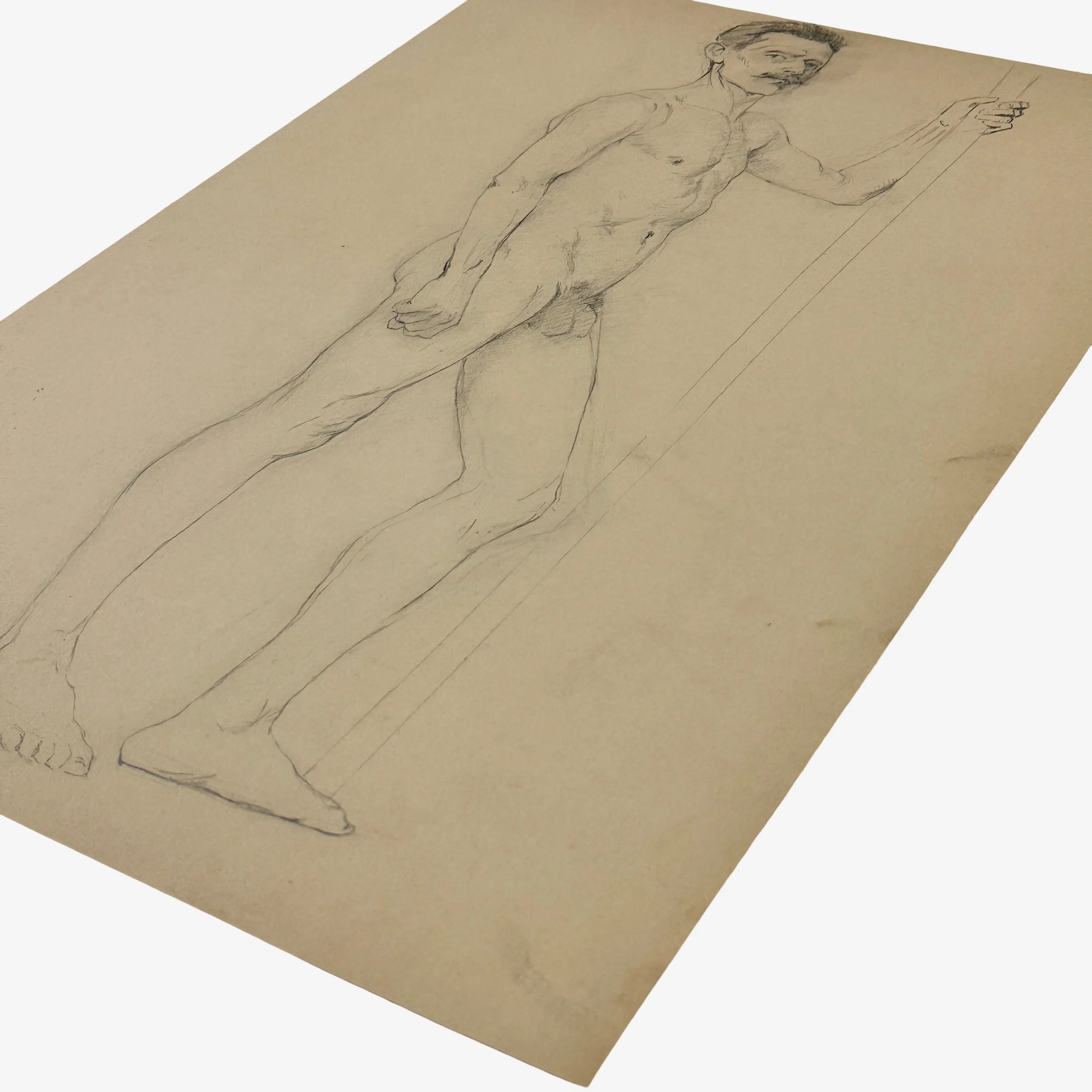 Rare 19th-century graphite study by Ludwig Ernst Faber