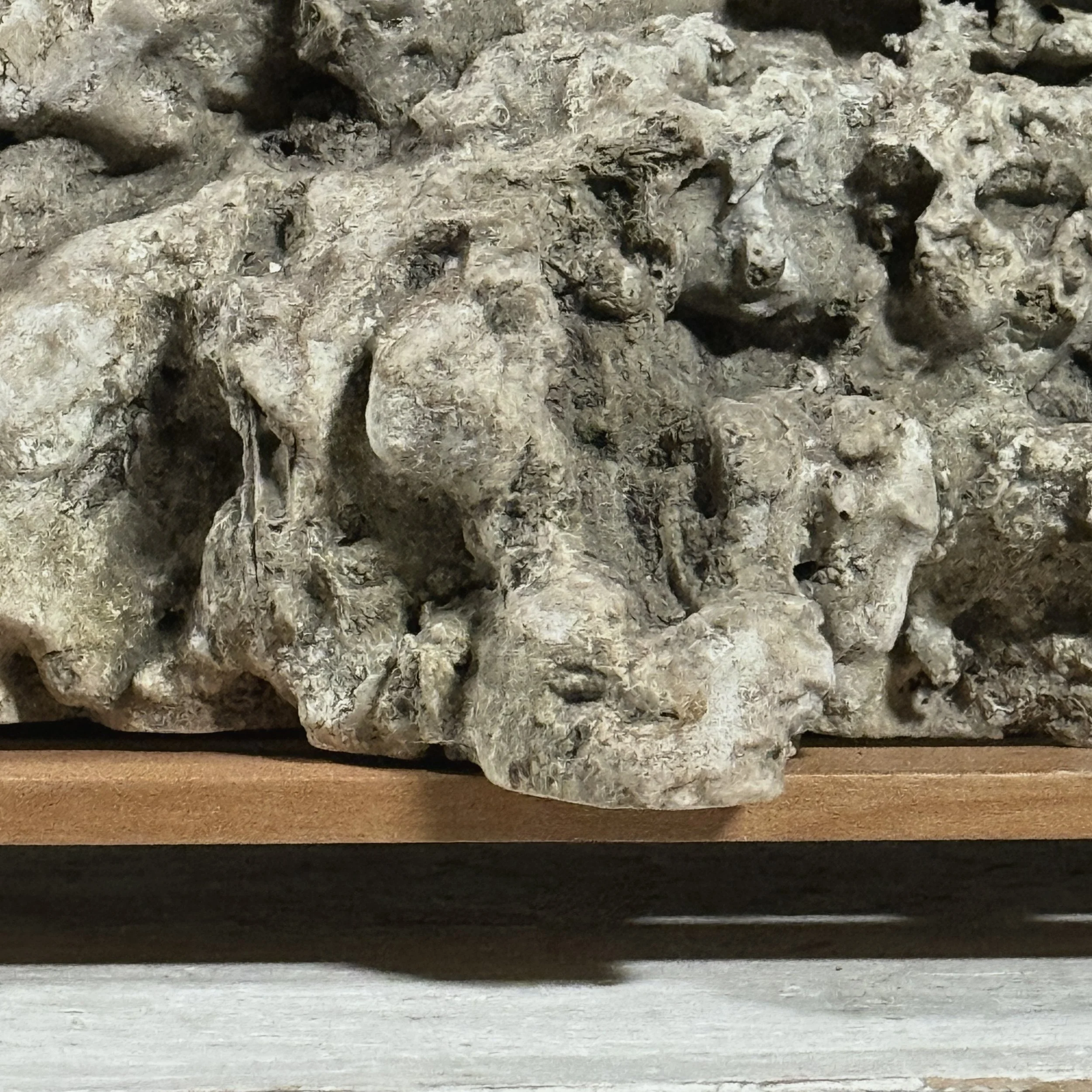 Natural grey stone art symbolizing harmony of nature and human life