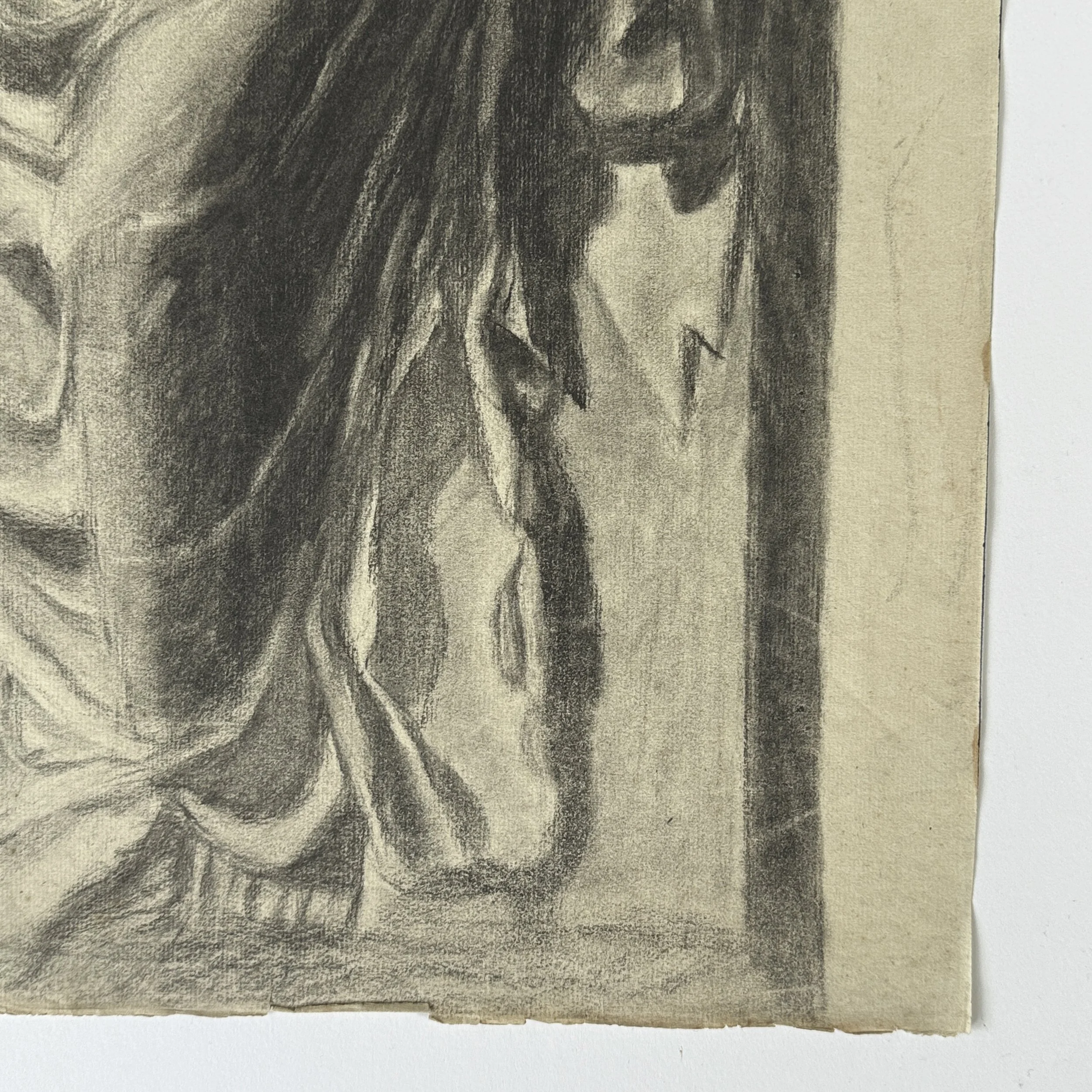 Realist charcoal shading showing form and volume