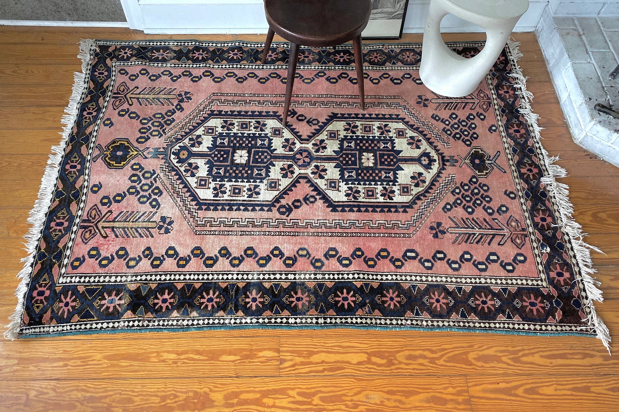 Vintage Pink Shiraz Rug 5'x7'