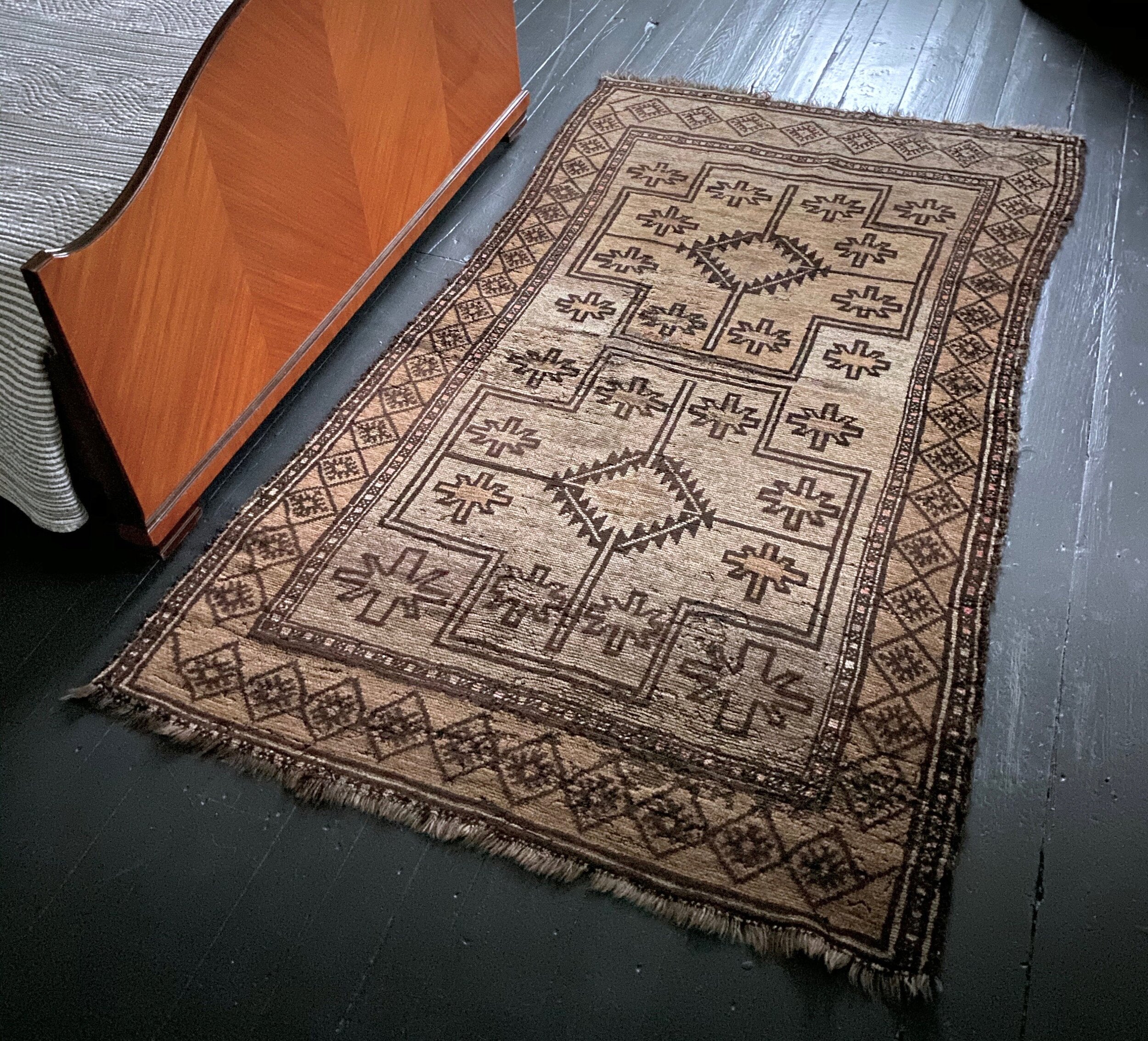 Vintage Afghan Rug 3.11' x 6.6'