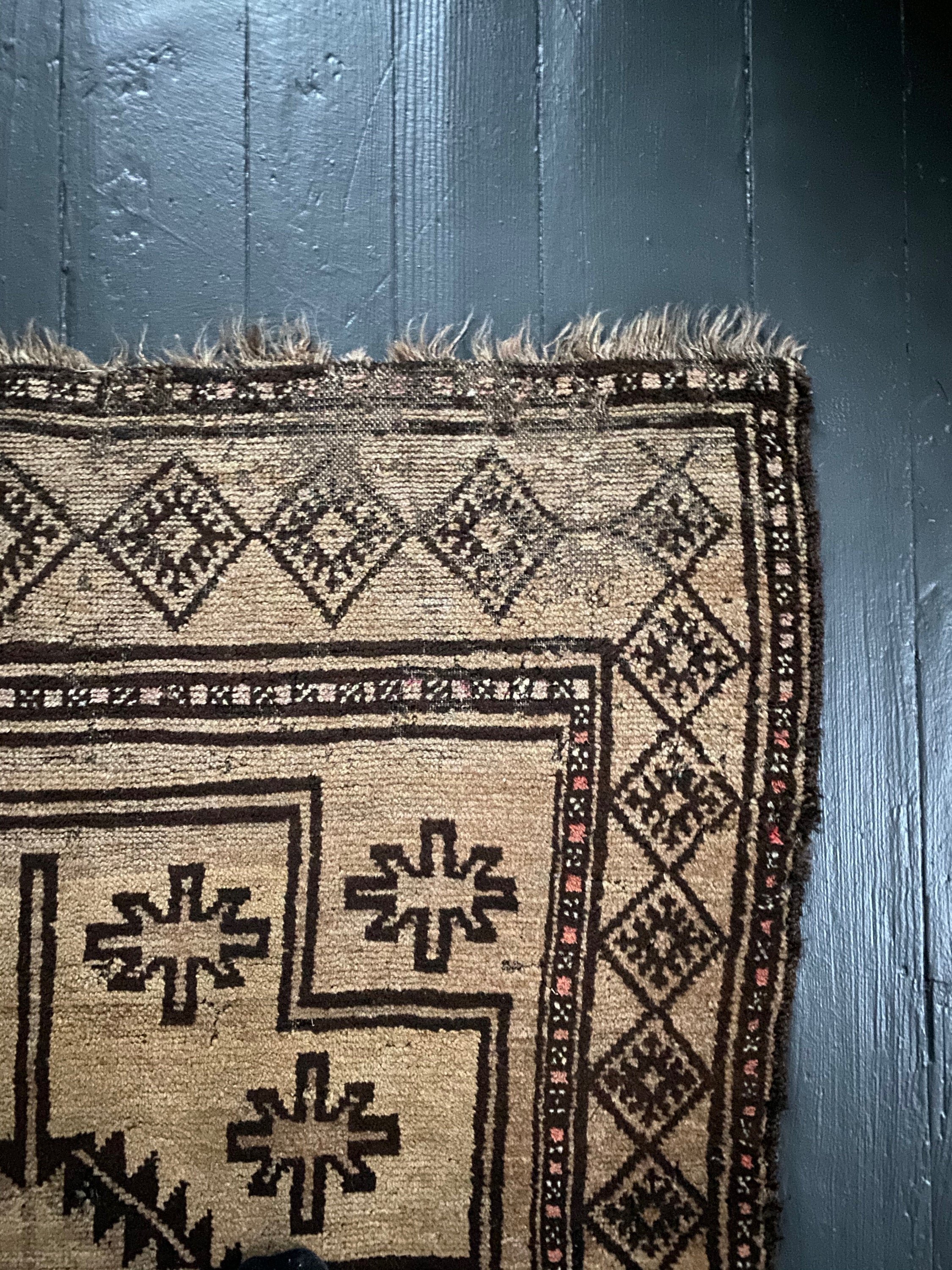 Vintage Afghan Rug 3.11' x 6.6'