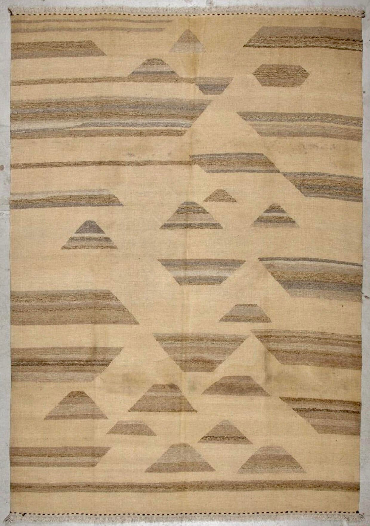 Minimalist Kurdish Flatwoven Rug