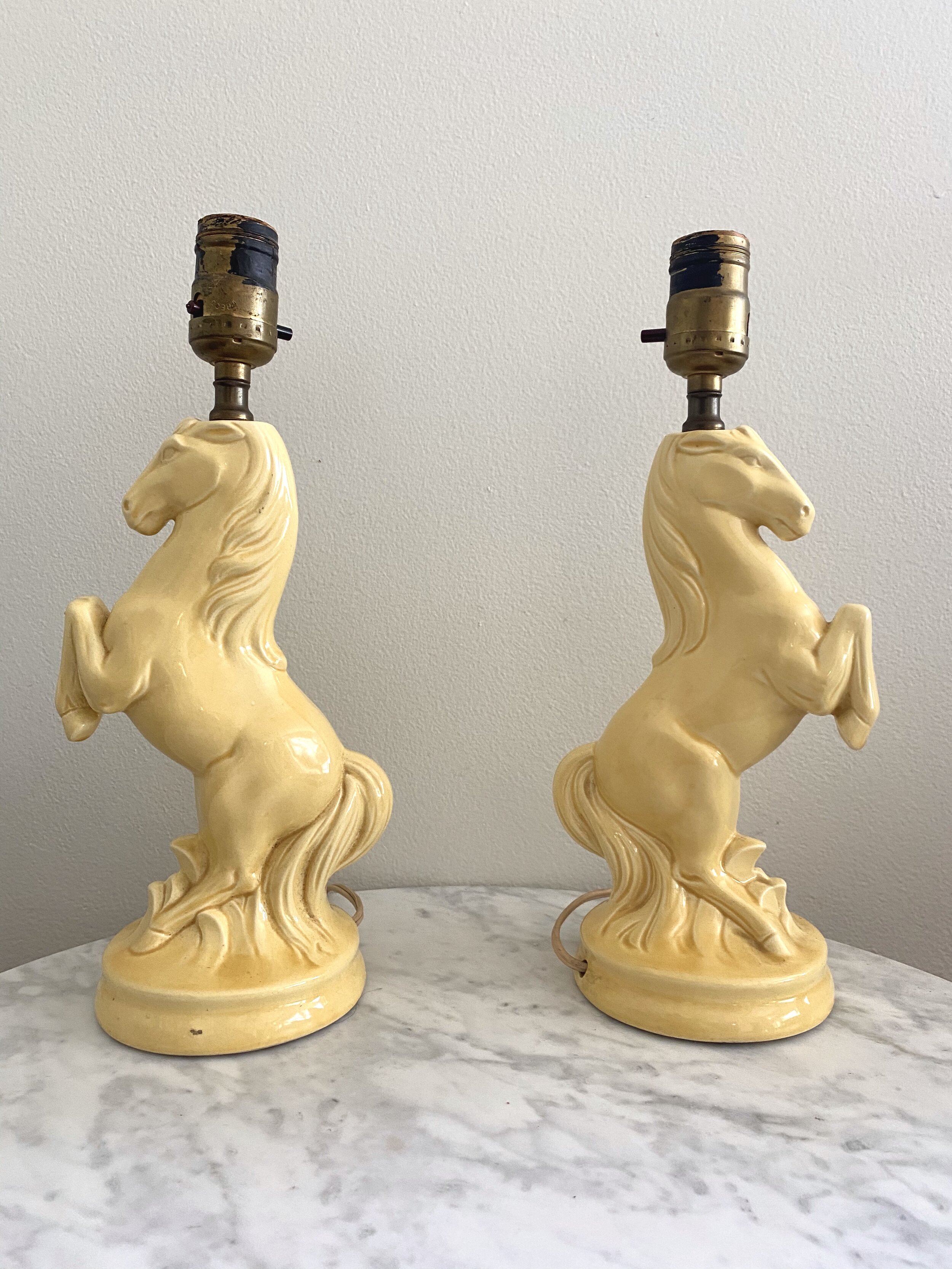 Vintage Yellow Horse Lamps