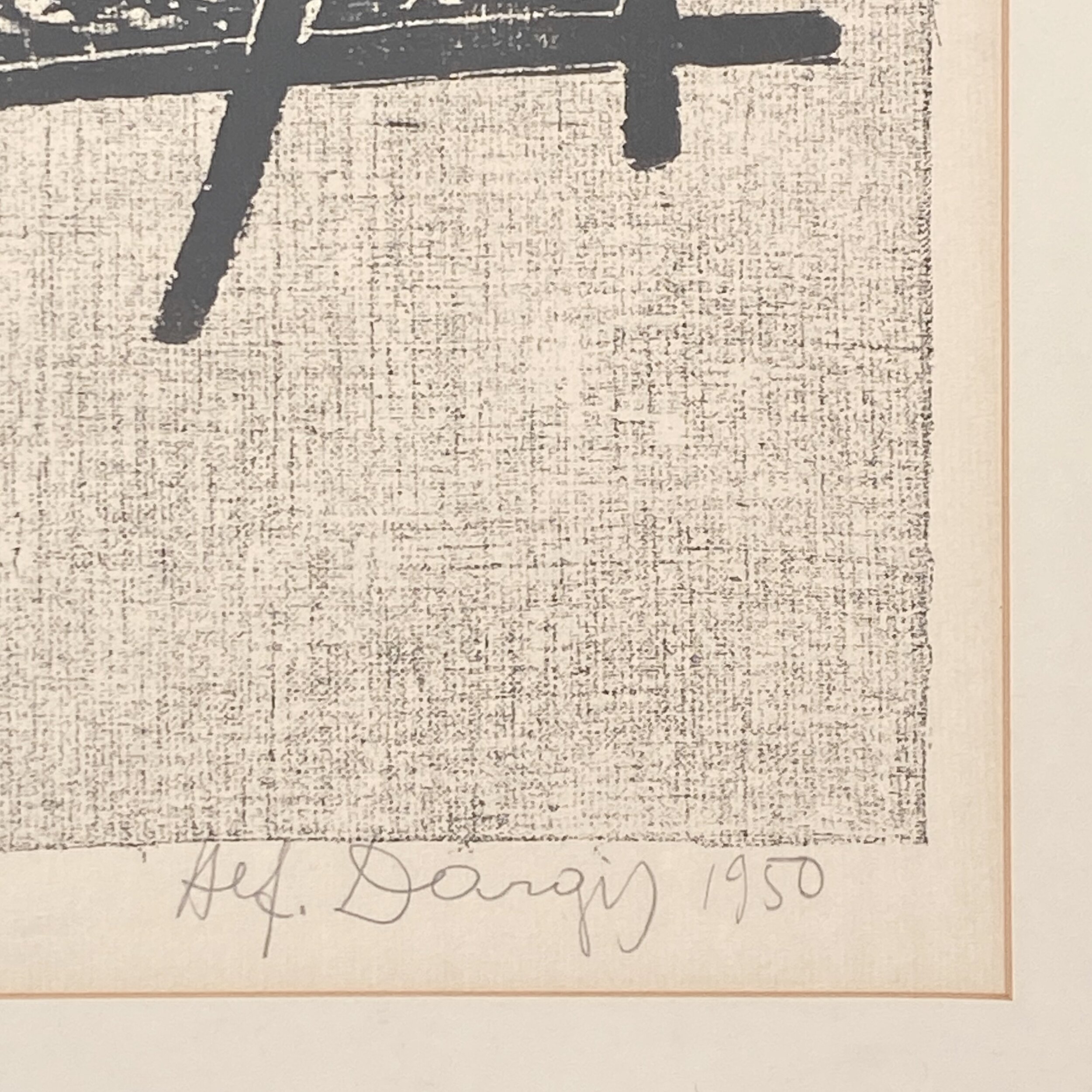Alfonsas Dargis Framed Woodcut on Paper (Signed and Numbered)