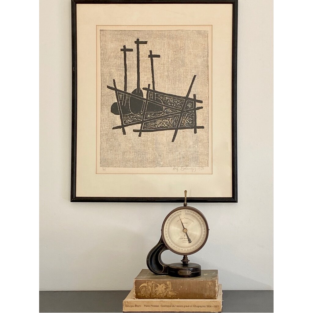 Alfonsas Dargis Framed Woodcut on Paper (SIgned and Numbered)