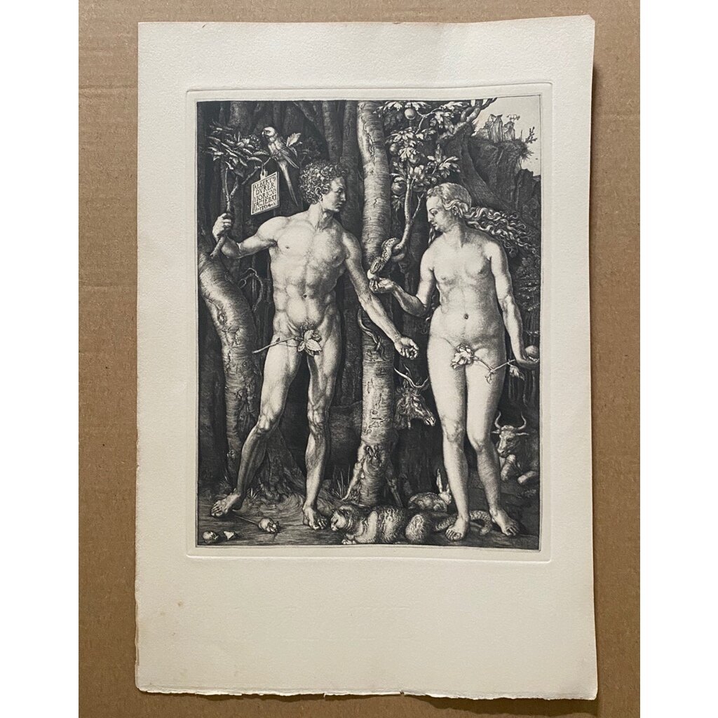 Albrecht Dürer Adam and Eve Late 19th Century Engraving (Framed)