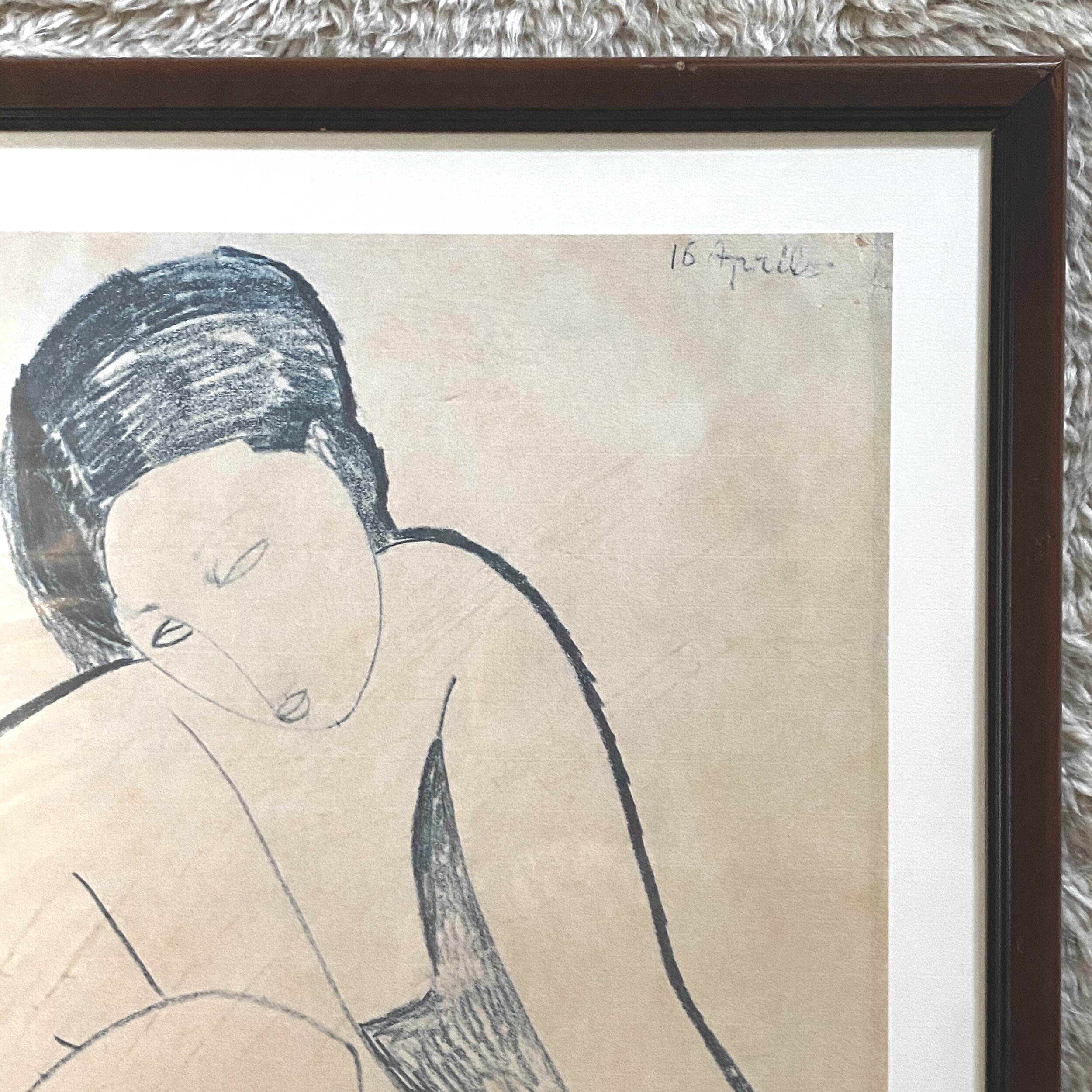 Vintage Modigliani Print of Seated Woman