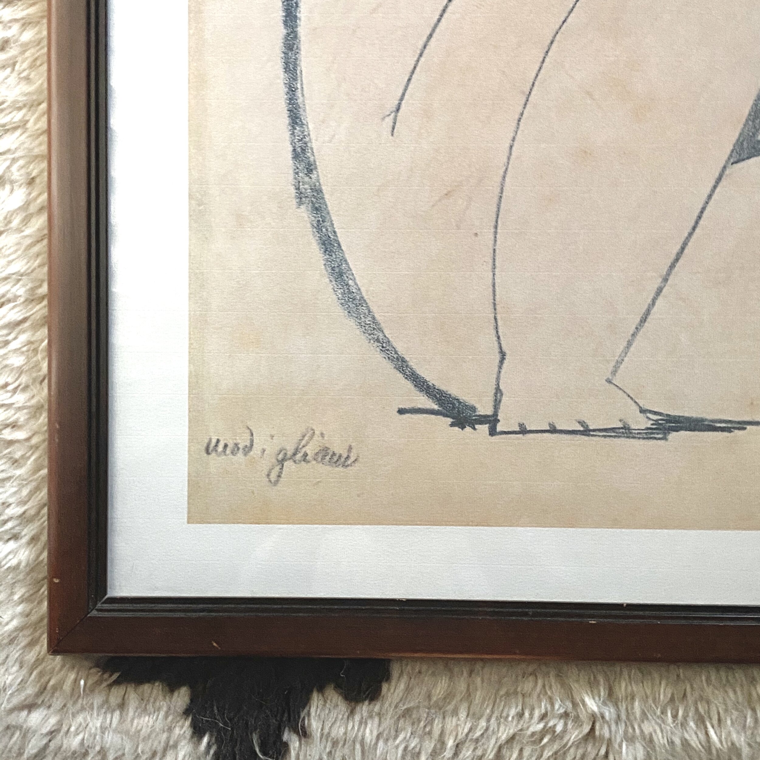 Vintage Modigliani Print of Seated Woman