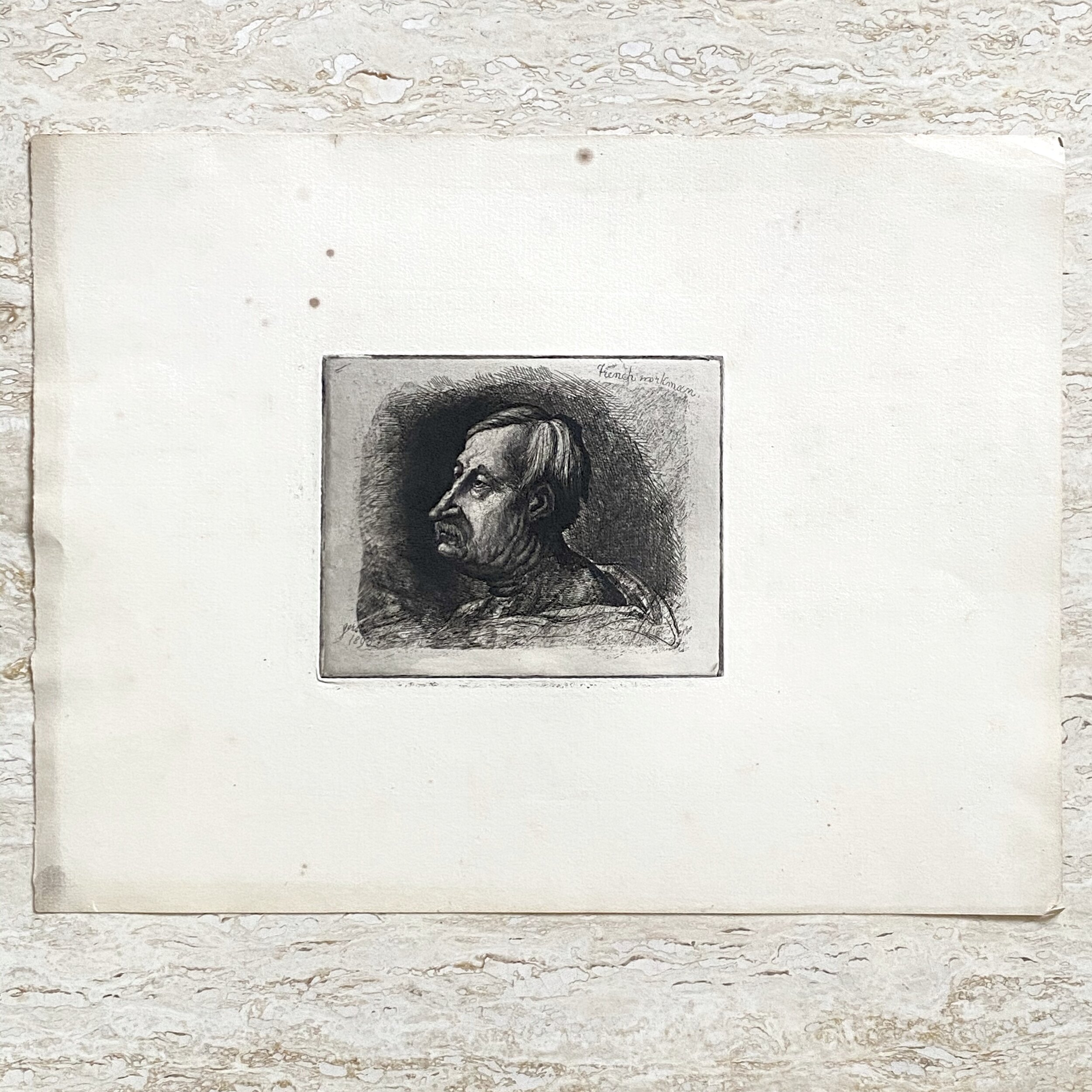 French Workman Etching - Signed in plate (1893)
