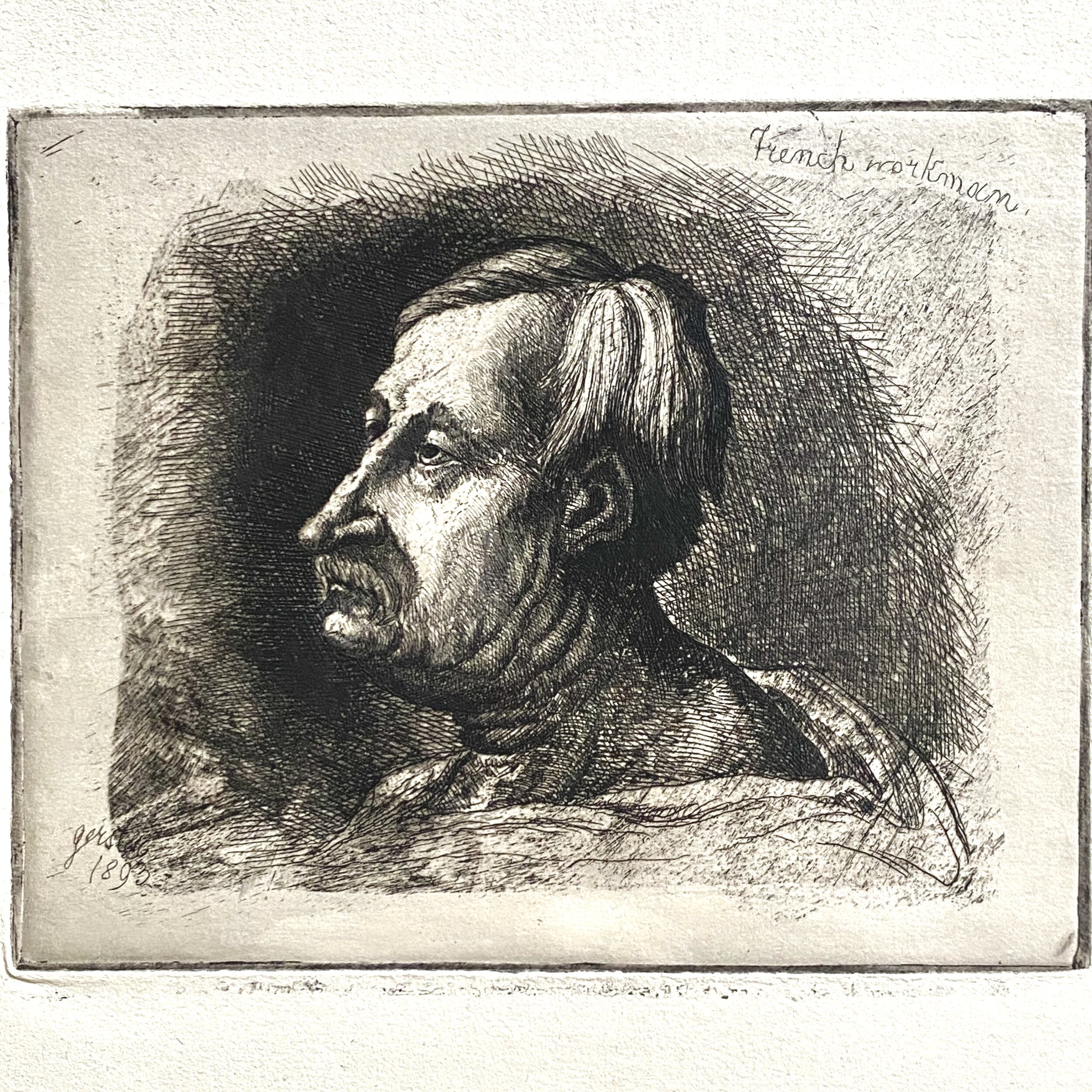 French Workman Etching - Signed in plate (1893)