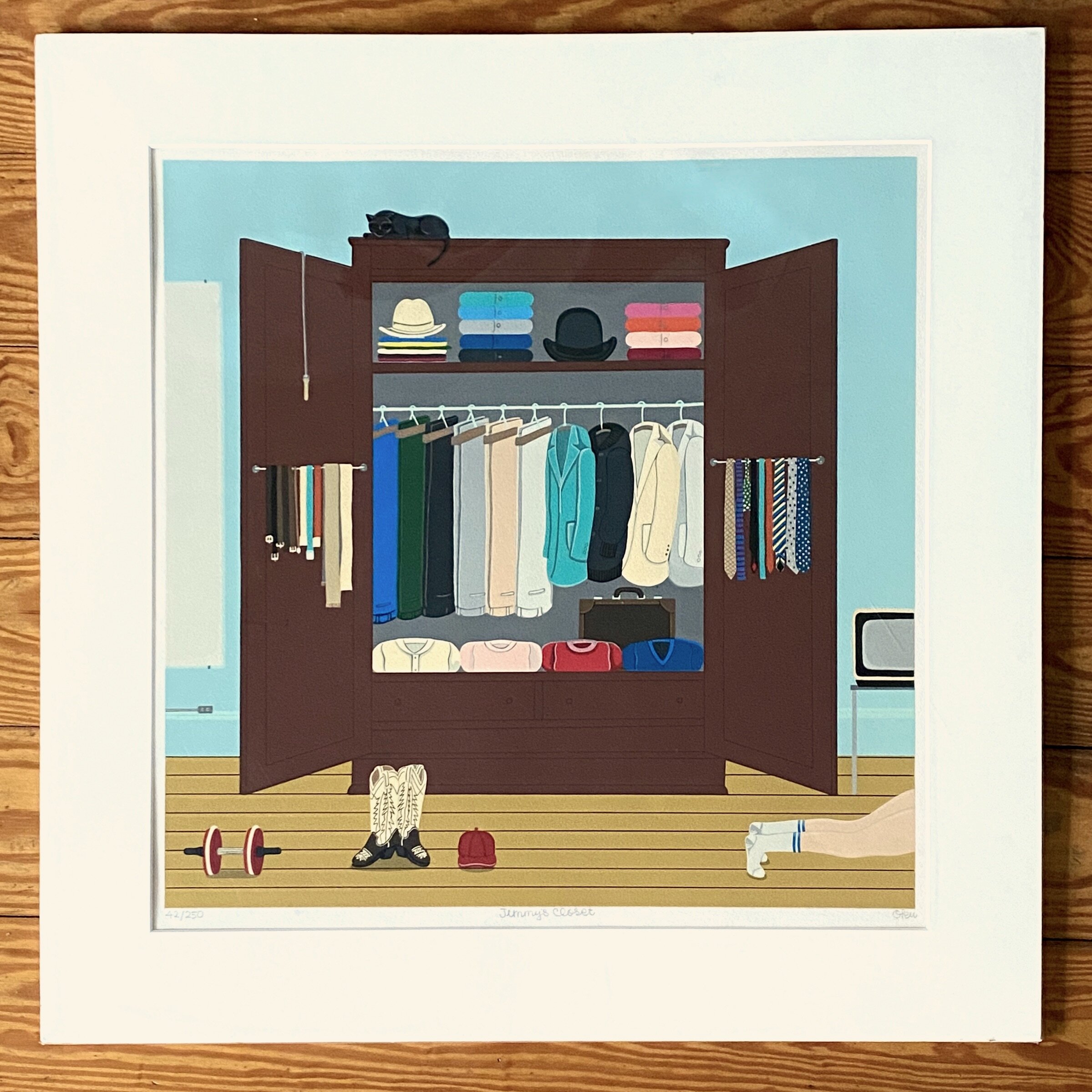 Shigeo Oku Okumura - "Jimmy's Closet" Screenprint Matted