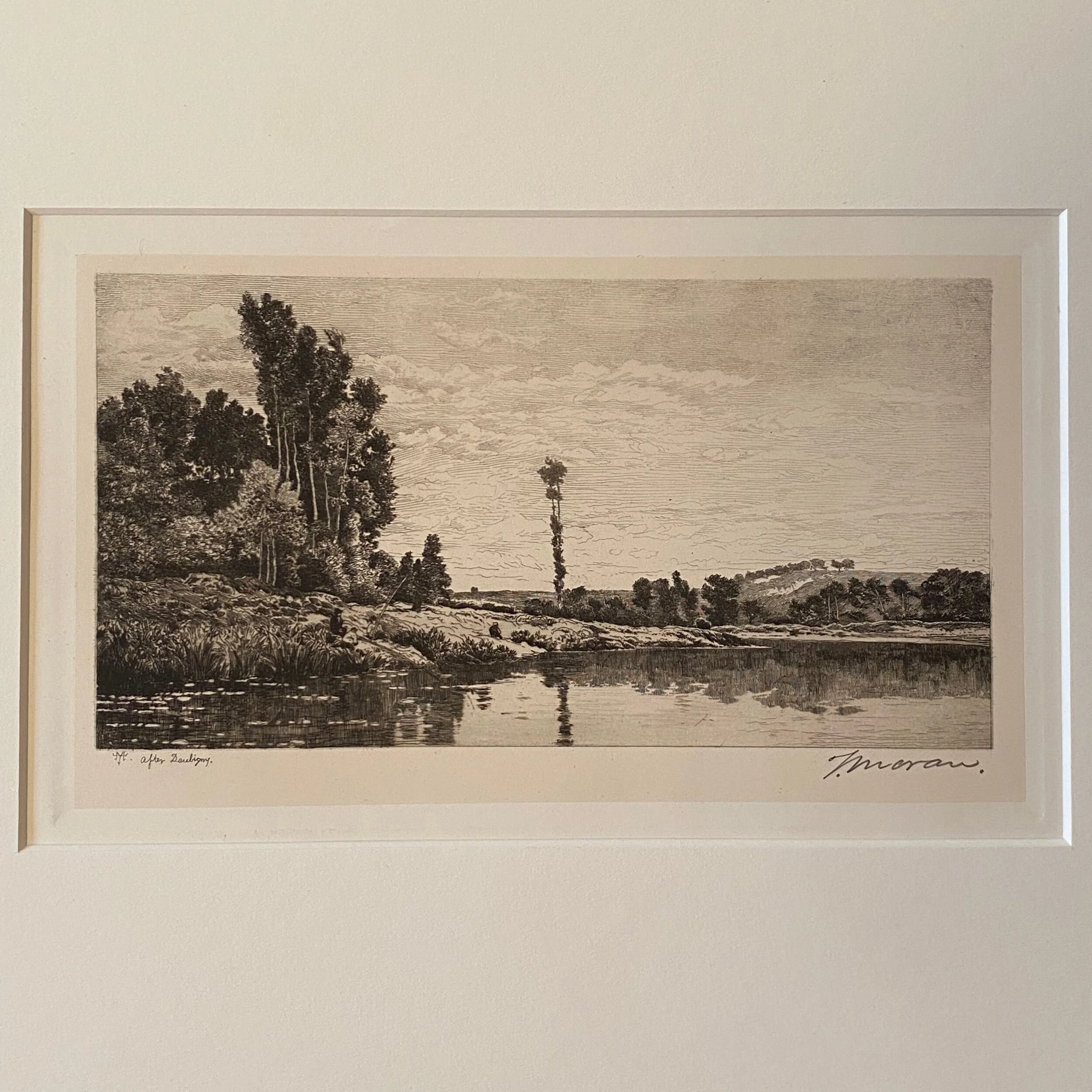 Charles-Francois Daubigny (after) - T. Moran Signed Etching (1883)