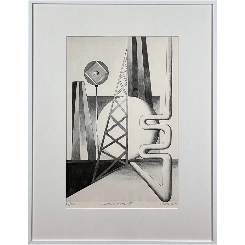 Joachim Hans Themal (German, 1911-1982) “Technoscape III” Editioned Lithograph, Signed