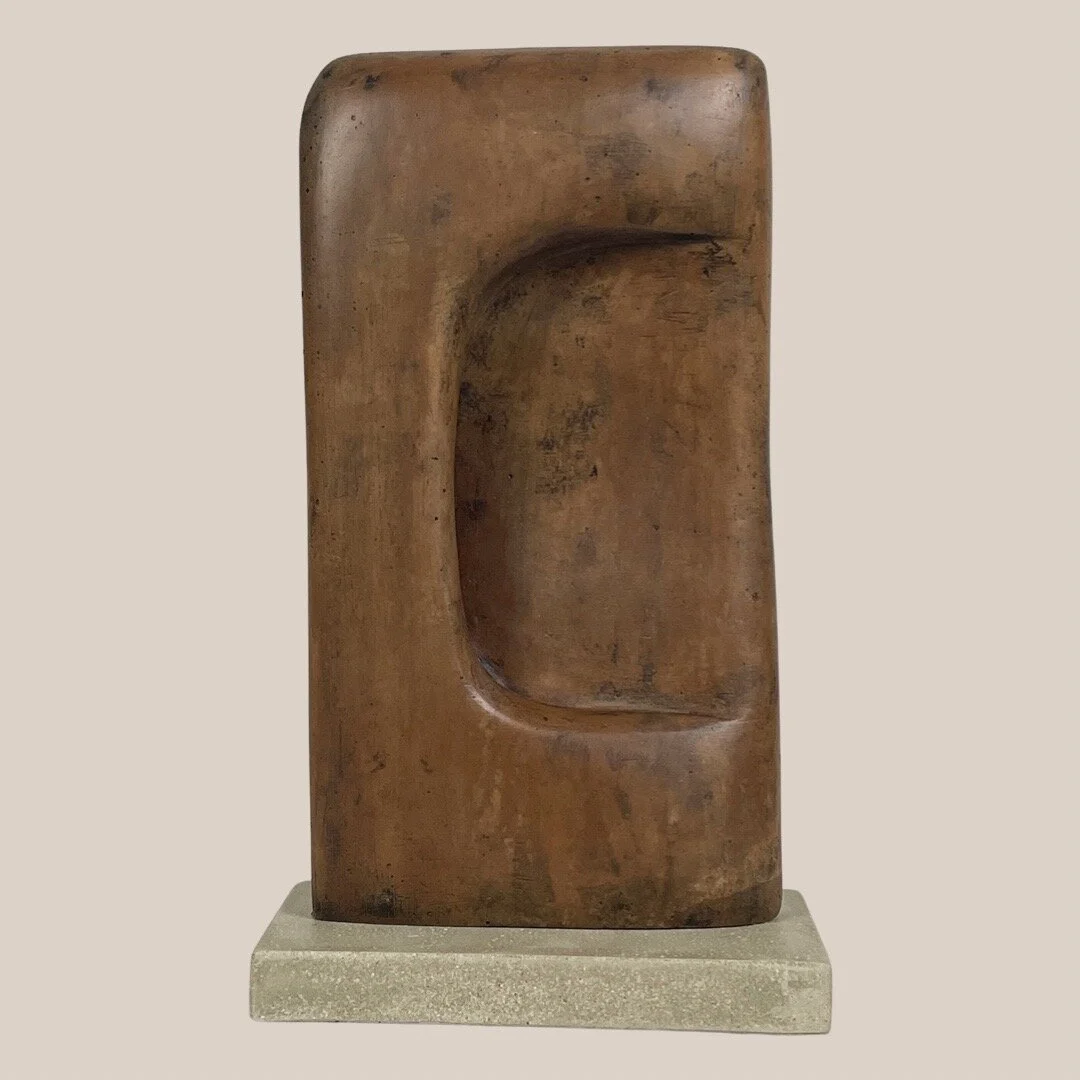 Modernist Biomorphic Cement Sculpture, Signed