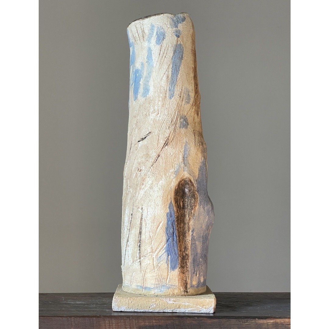 Raymonde Desabres Abstract Biomorphic Polychrome Ceramic Vessel