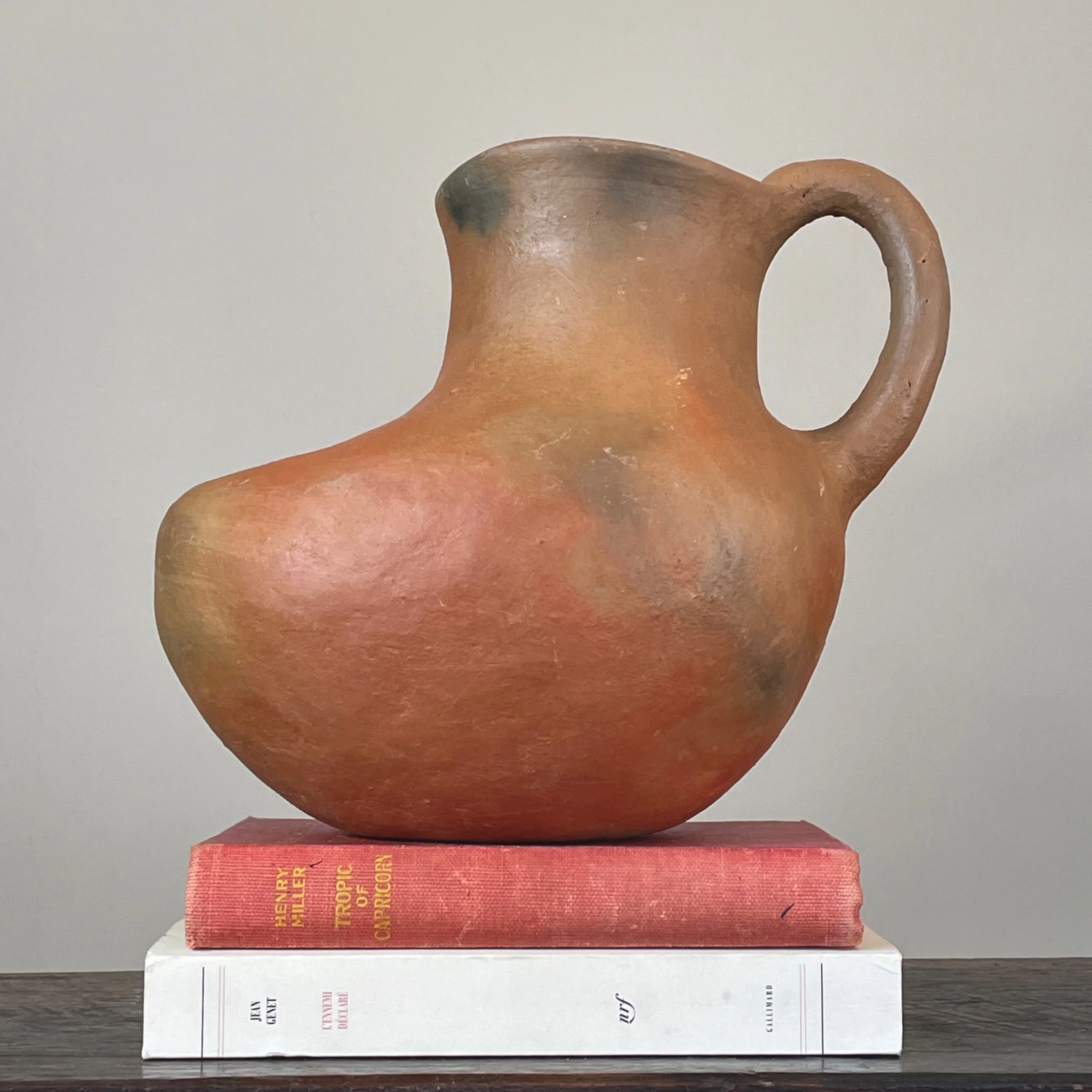 Vintage Oaxacan Wood Fired Handled Terracotta Jug