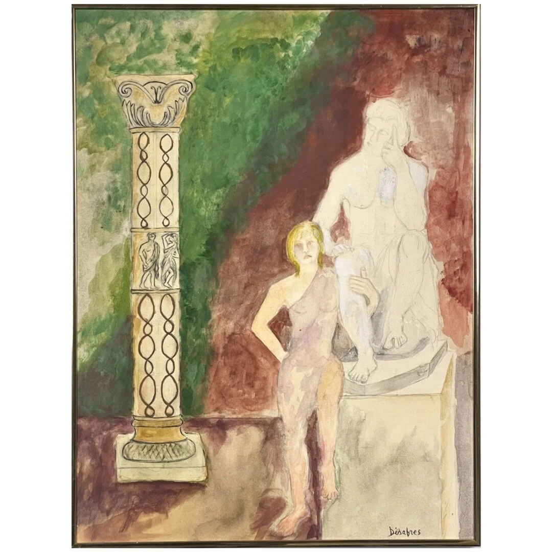 1970 Raymonde Desabres - Oh Hermes pencil and watercolor on paper