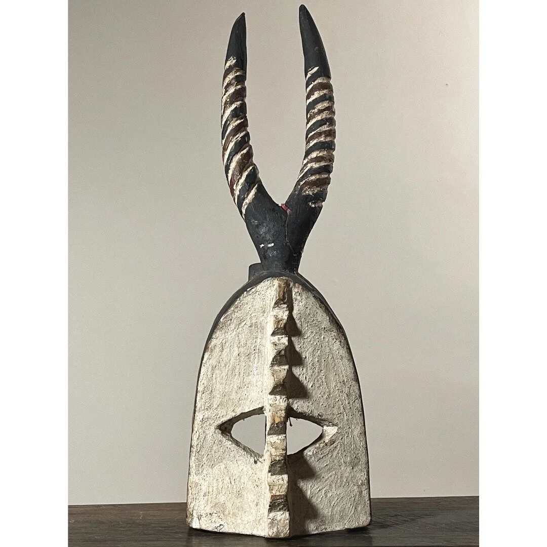 Early 20th Century African Bobo Polychrome Wood Mask (Molo), Brukino Faso