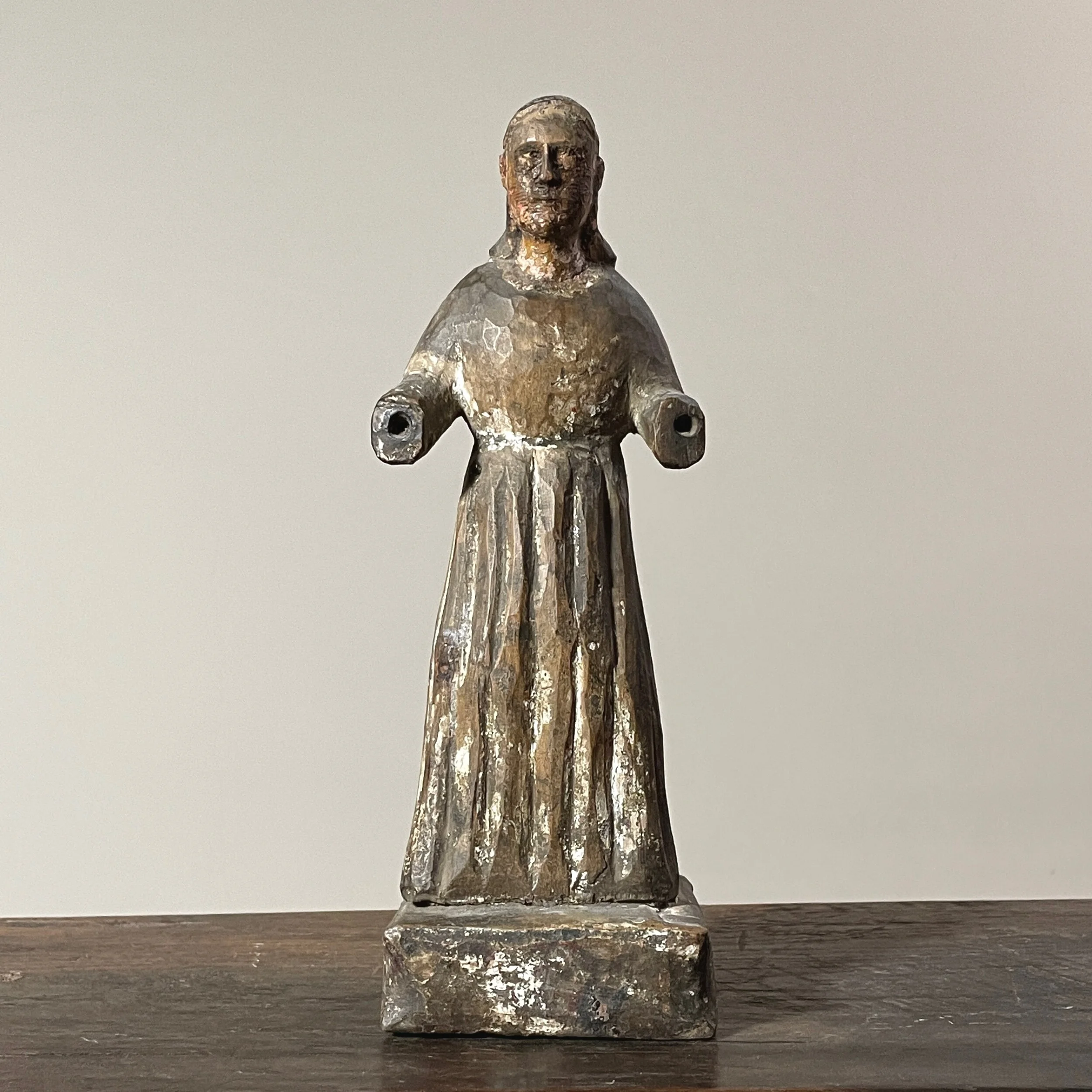 18th-19th Century Spanish Hand Carved Polychrome Santos Sculpture