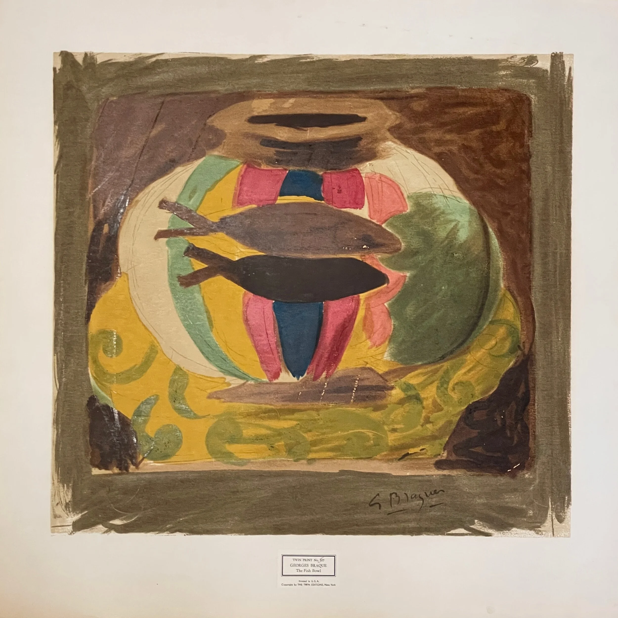 Georges Braque - “The Fish Bowl” Pochoir (ca. 1950, Twin Editions)