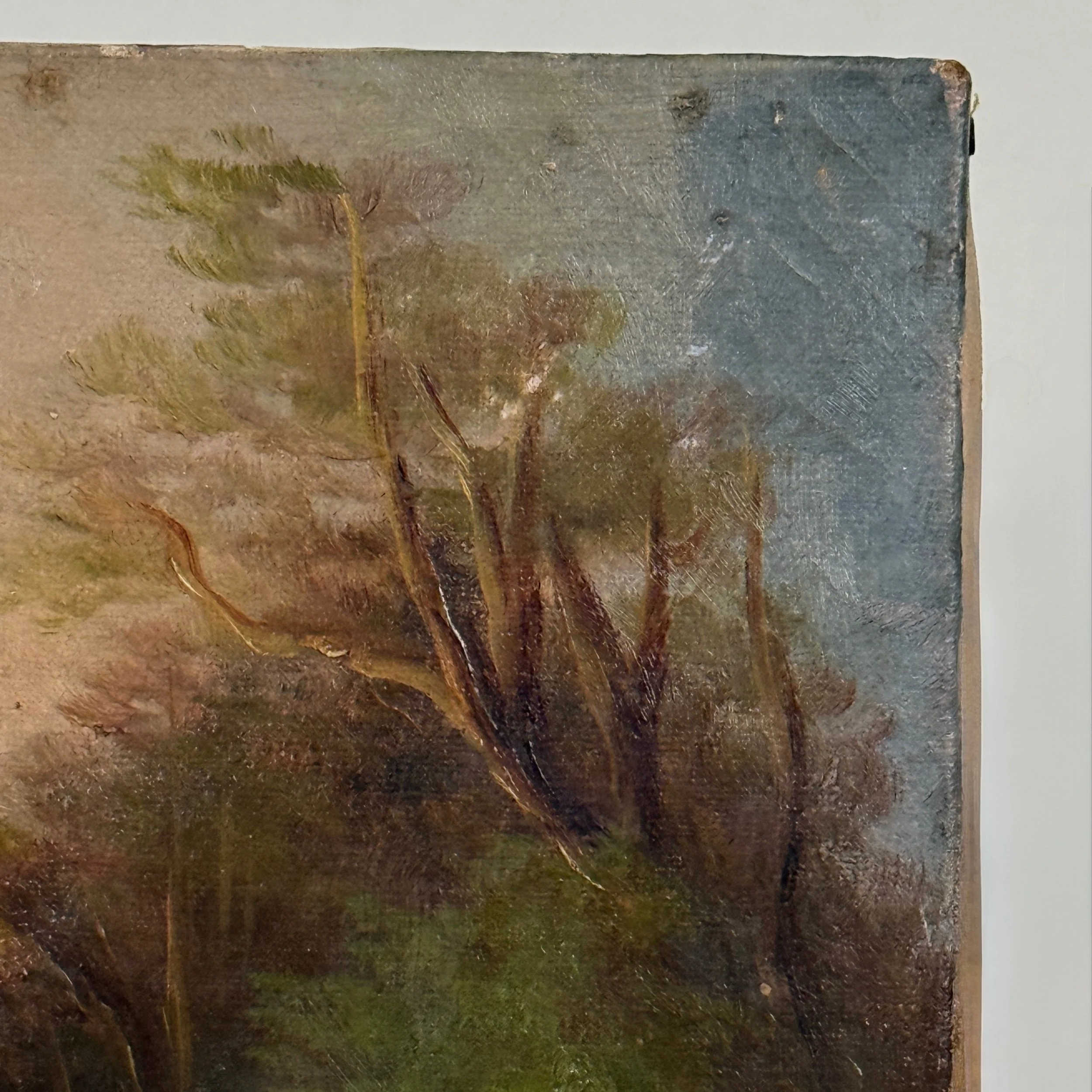 Hudson River School sunset river landscape, oil on canvas, 19th century