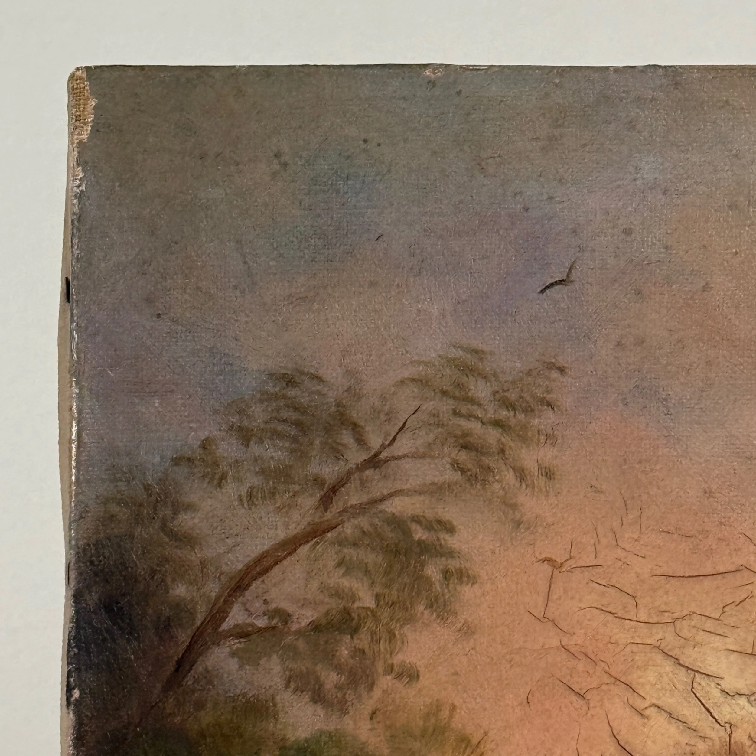 Hudson River School sunset river landscape, oil on canvas, 19th century