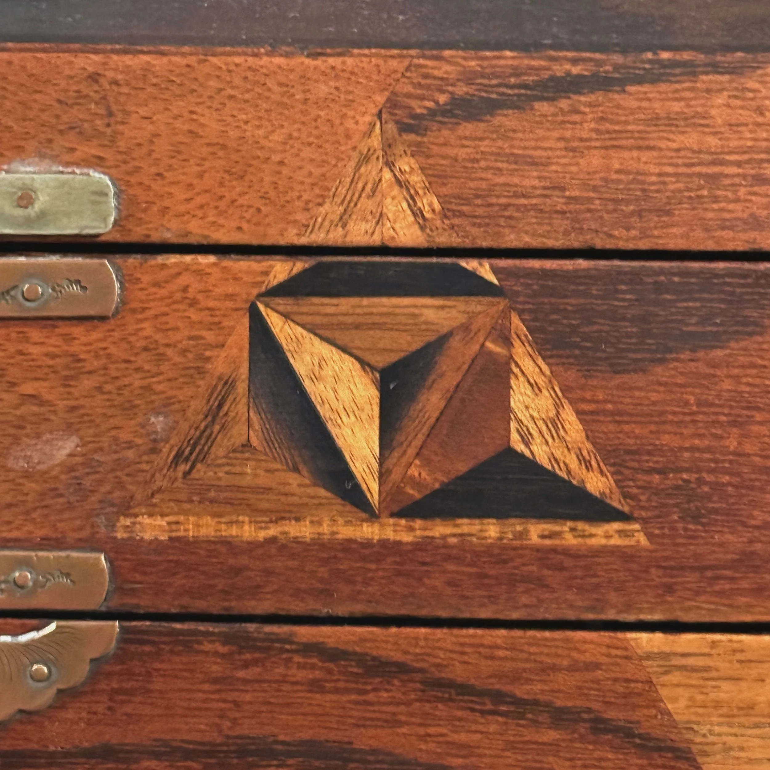 Antique Japanese Meiji period kodansu cabinet, yosegi parquetry and mother-of-pearl inlay
