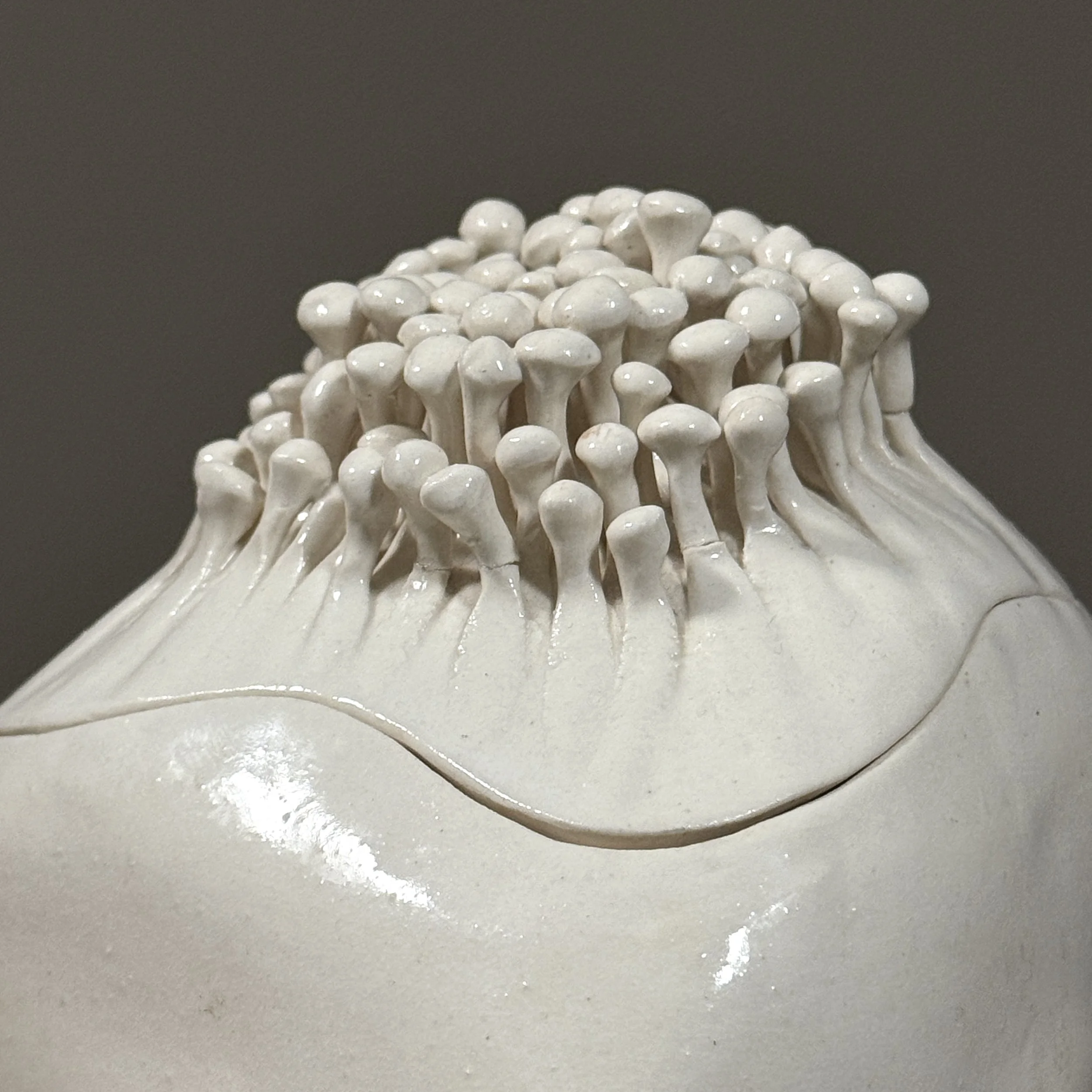 Repaired amoeba forms on vintage ceramic piece