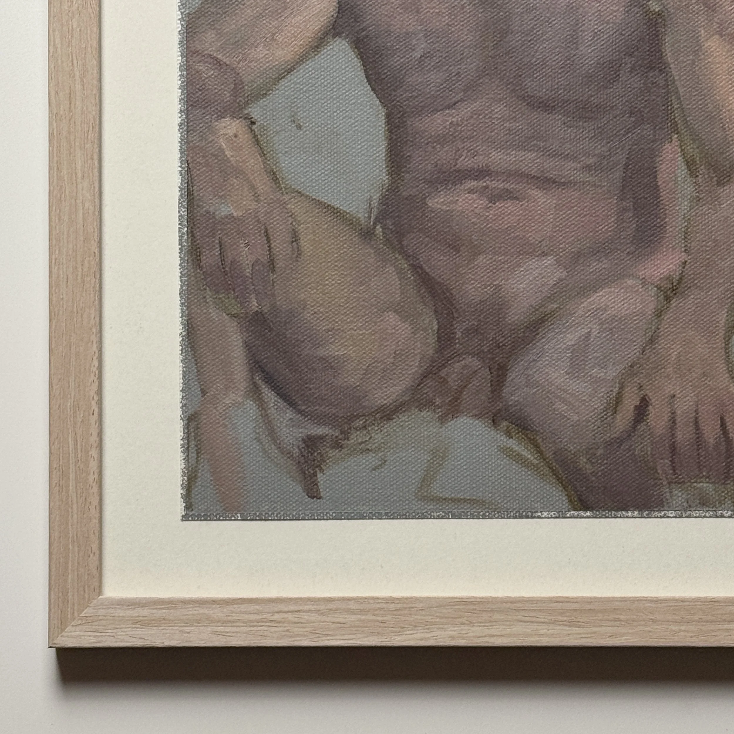 Close-up of brushwork in Expressionist male nude painting