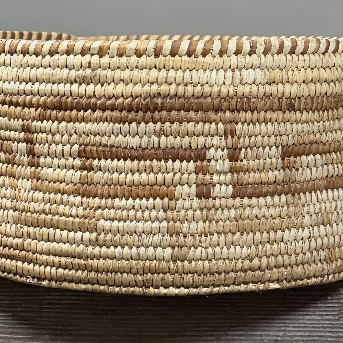 Detail of coiling technique and stitch construction.