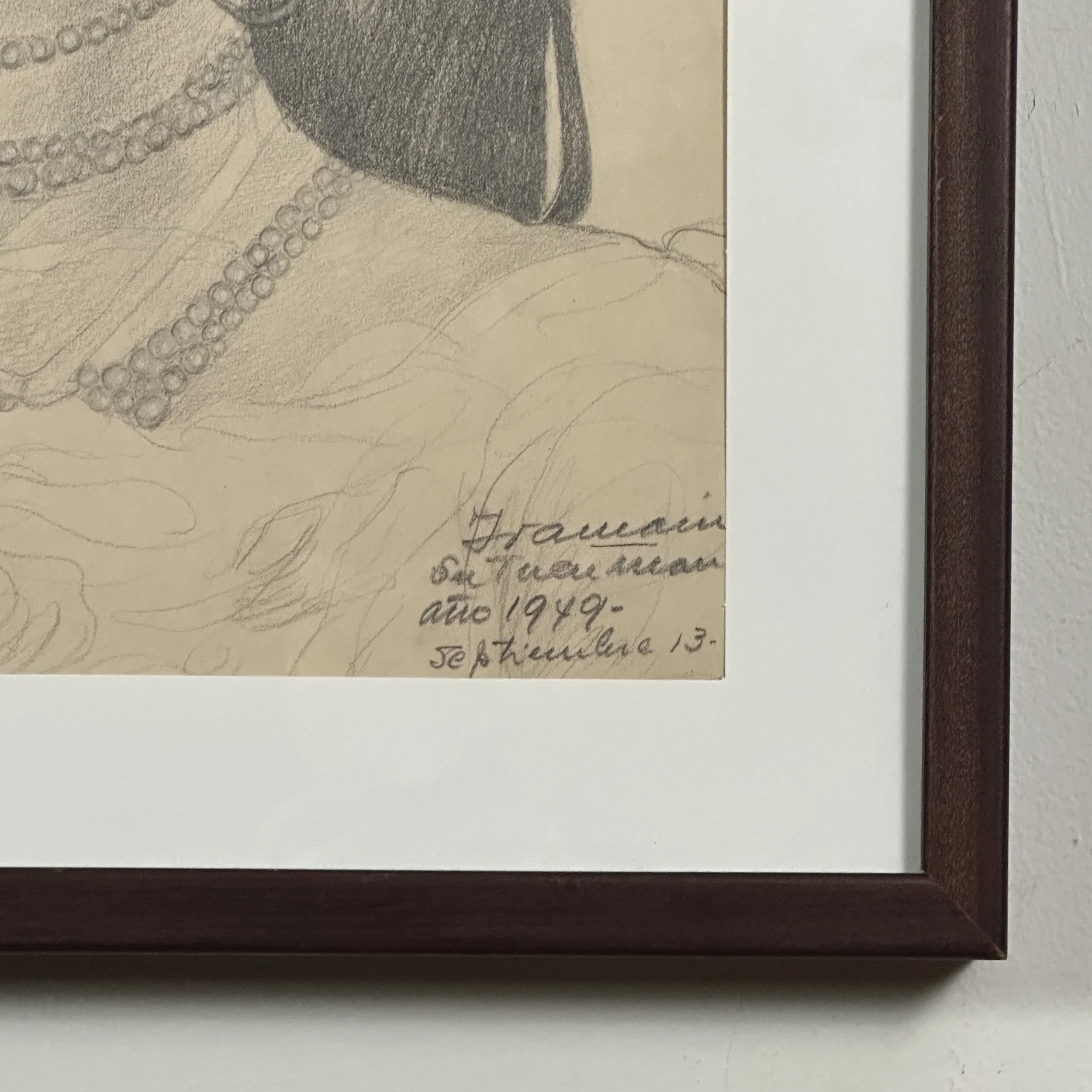 Close-up of the artist's signature and inscription: 'Iramain 1949 September 13'.