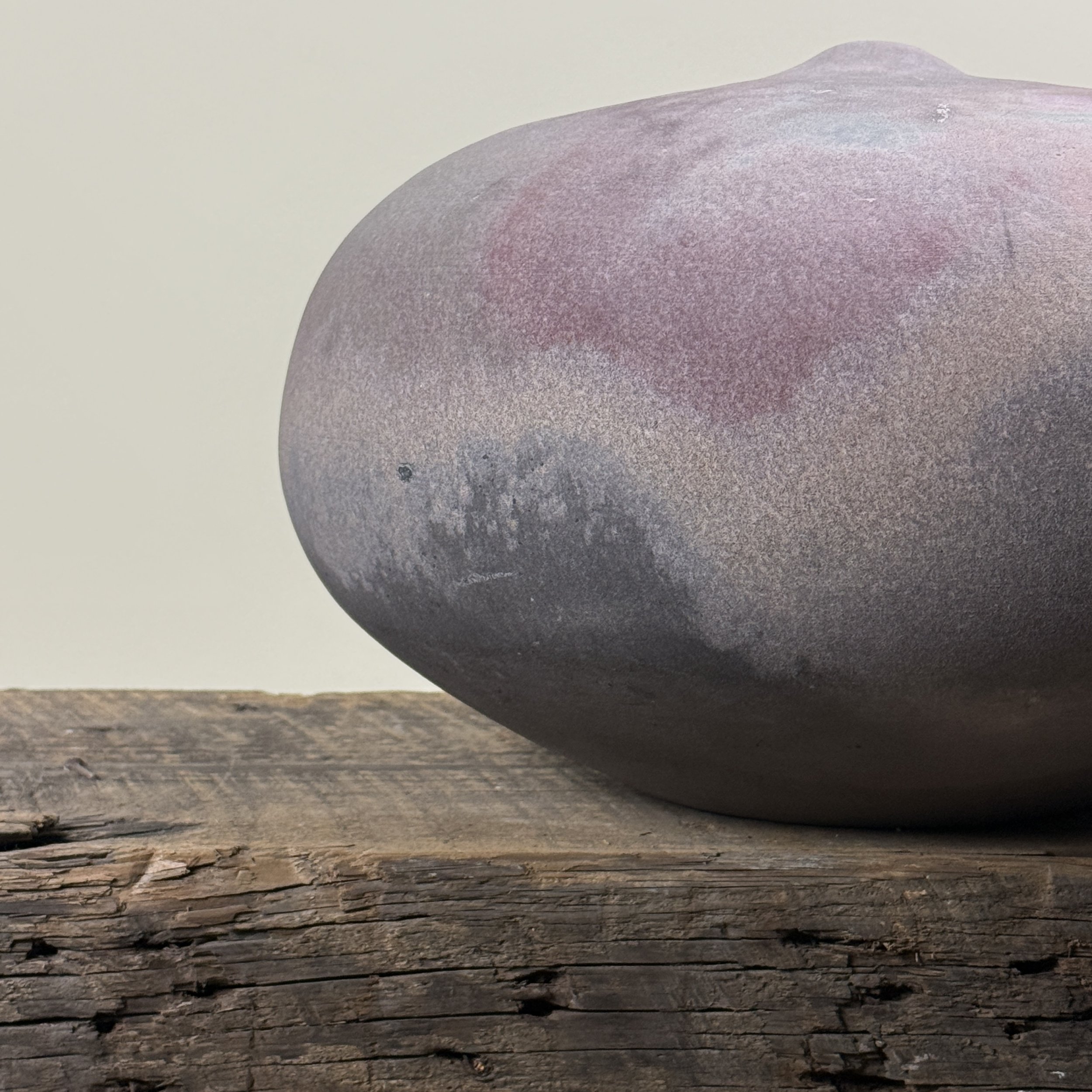 Surface detail. Wood ash natural glaze. Anagama firing characteristics.