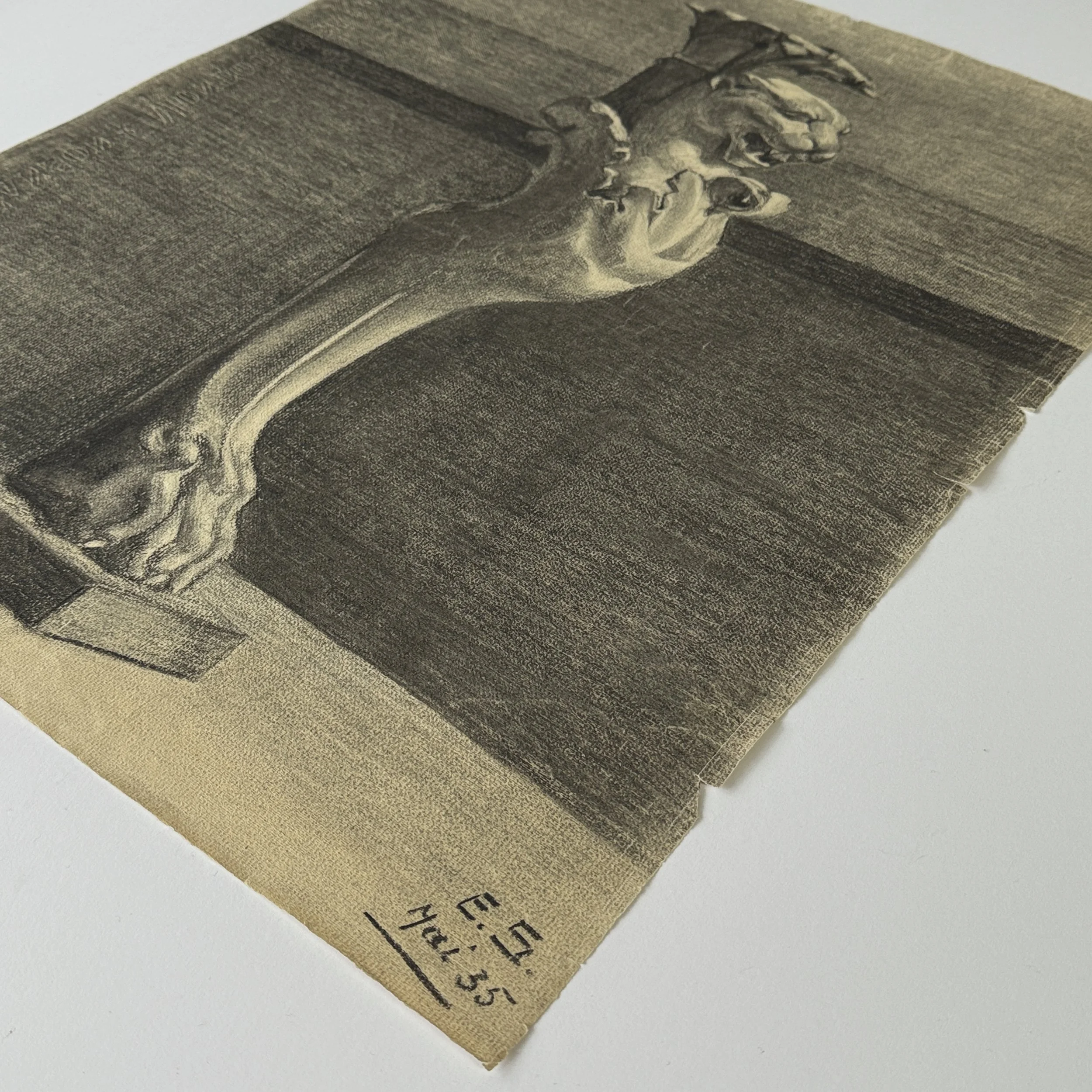 French atelier drawing emphasizing classical form and proportion