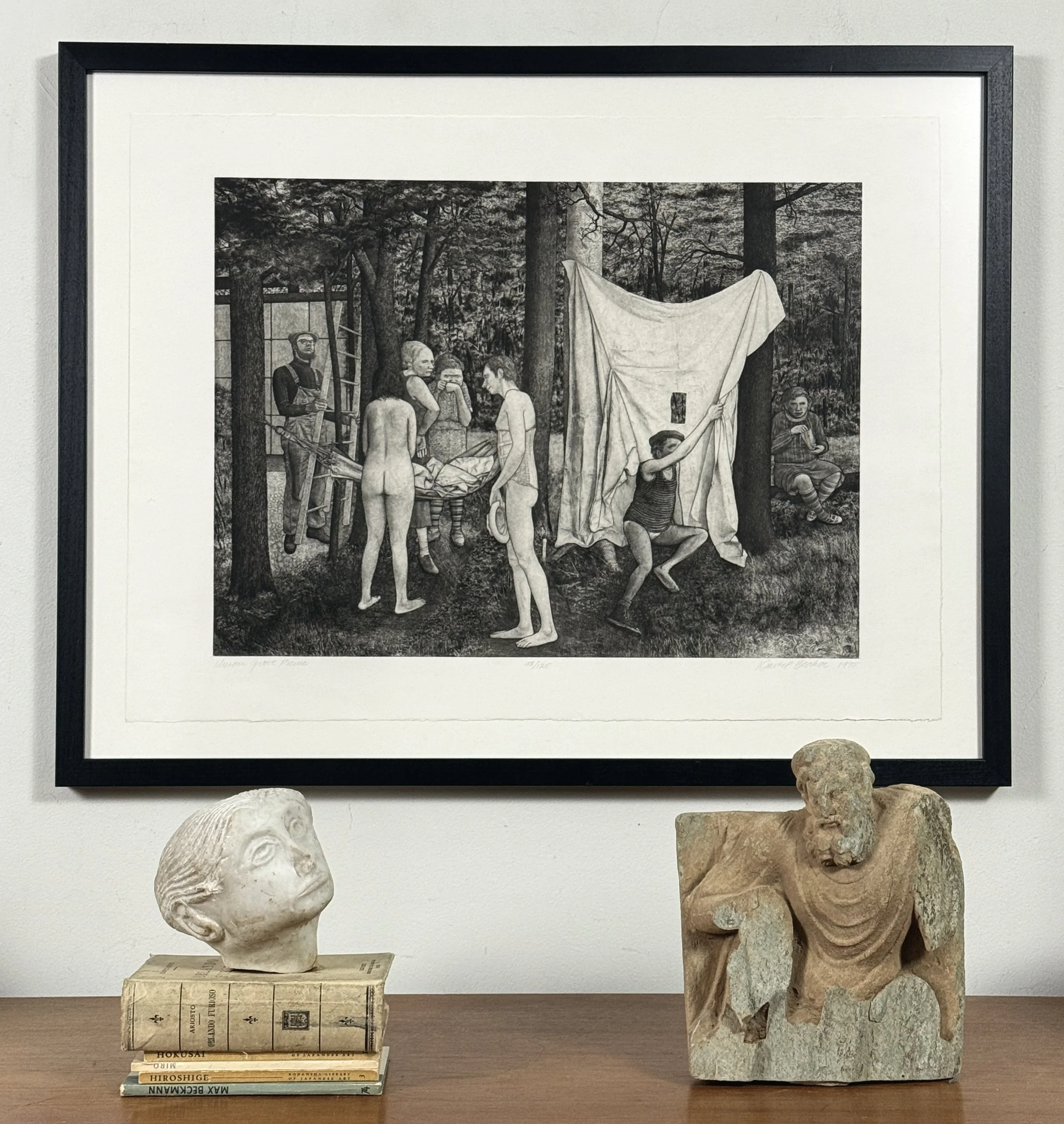 Overall shot of the framed artwork, showing its scale and contemporary presentation.