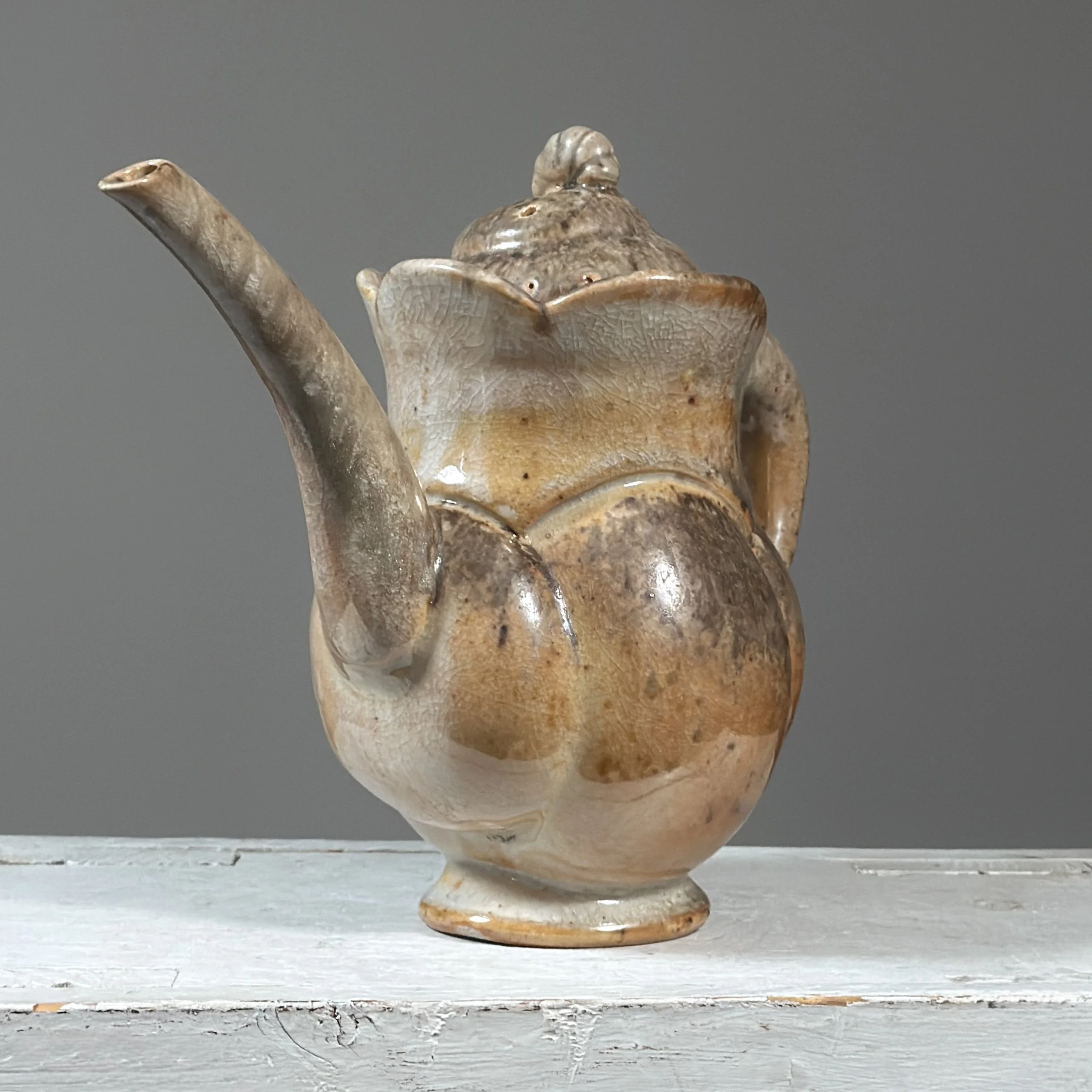Henry Tanaka wood fired crackle glaze postmodernist stoneware teapot