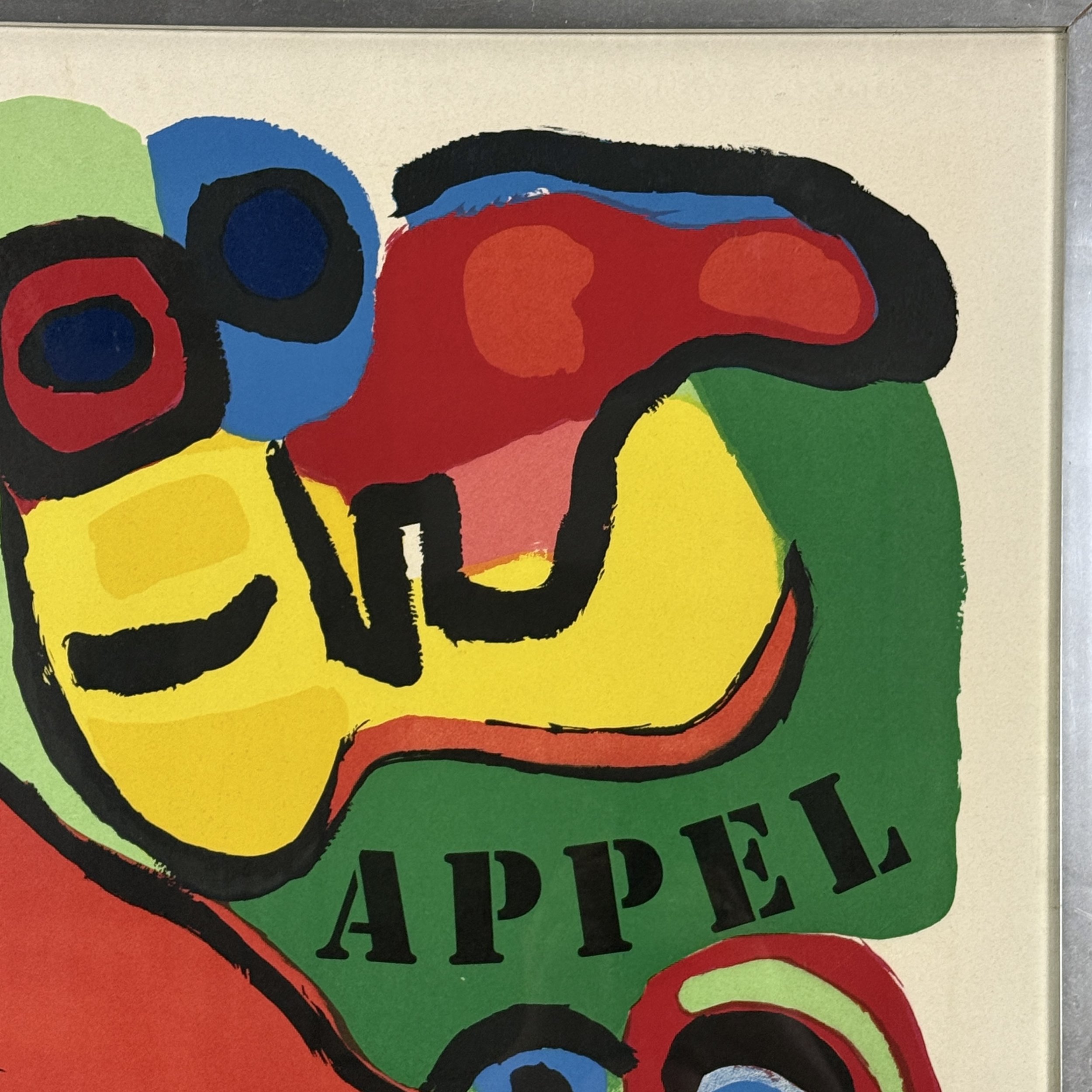 Detail of lithographic texture, Karel Appel print, Mourlot