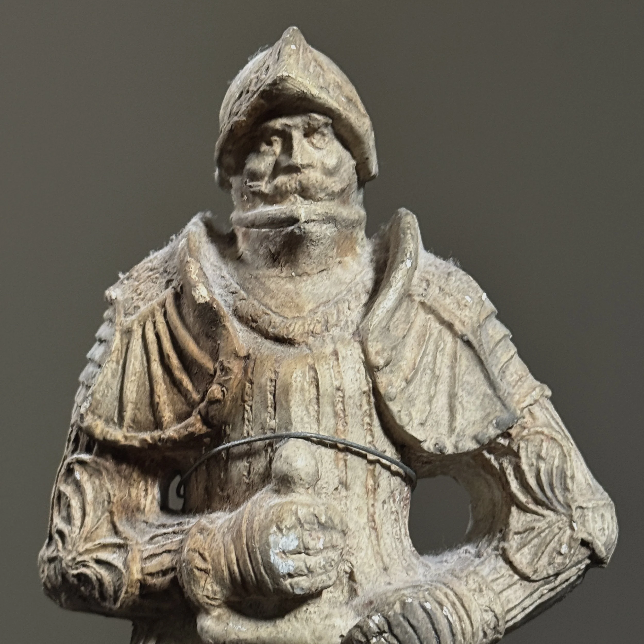 Knight arch plaster remnant showing aged surface texture