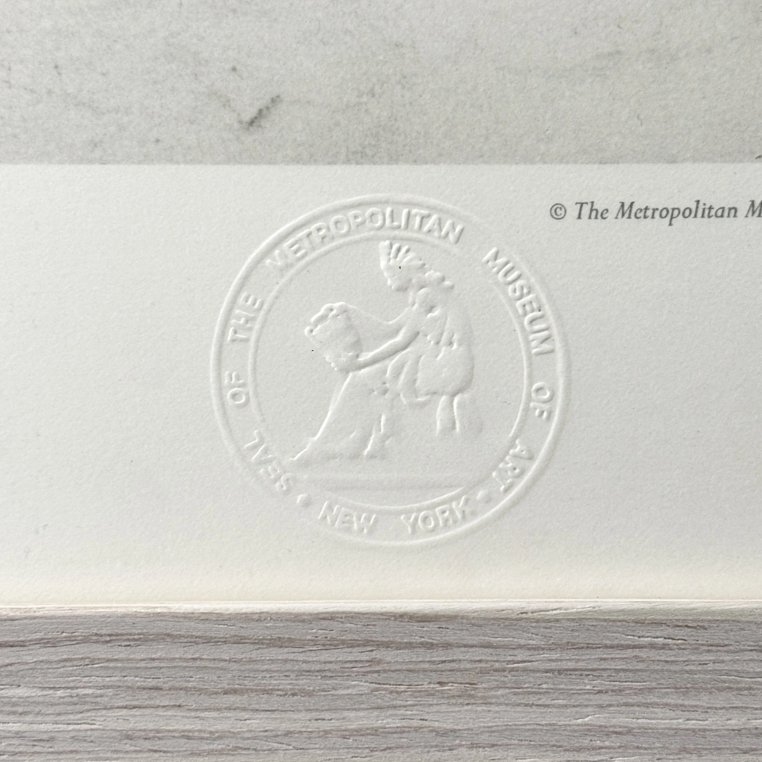 Metropolitan Museum of Art blind stamp on Wyeth Snow Flurries