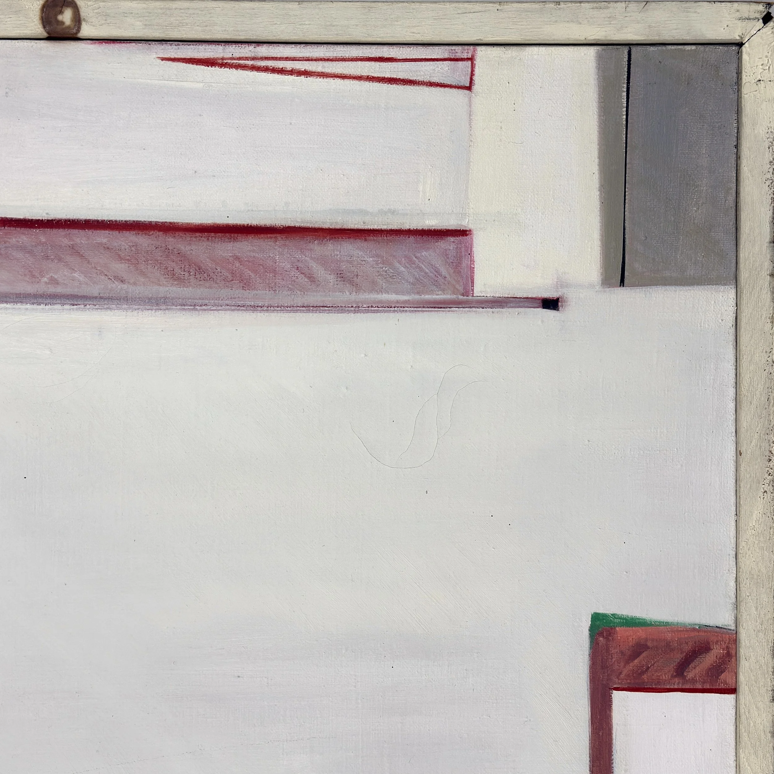 Geometric shapes on canvas, minimalist painting, Kaffler '75, 53.5 x 27.7 inches