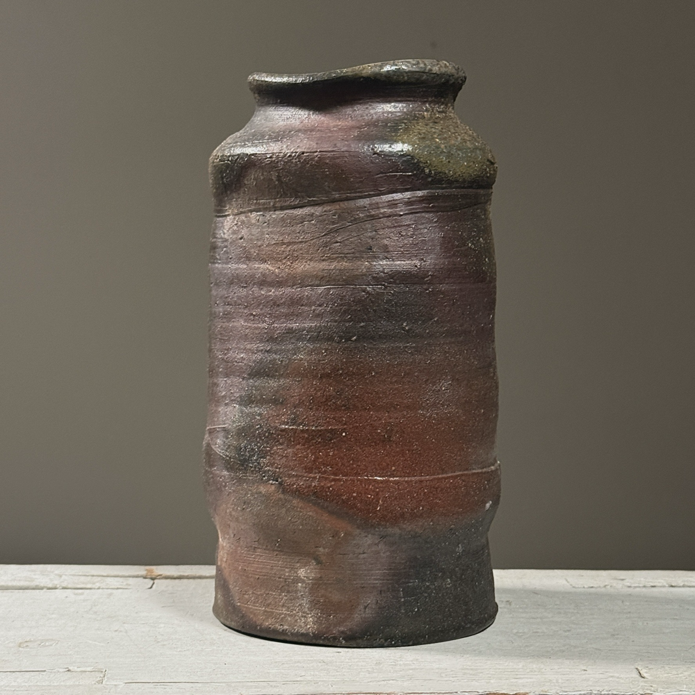 Vintage Japanese Bizen Ware Wood Fired Vessel, Signed
